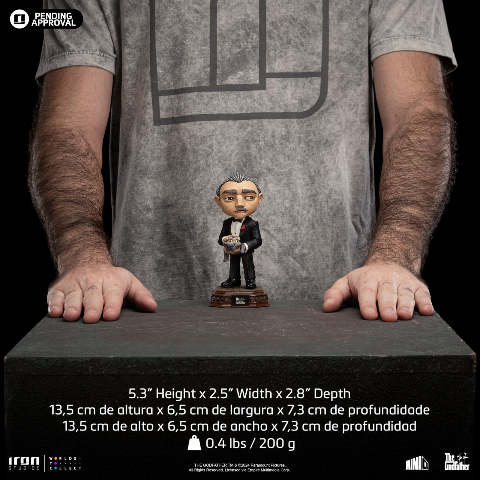 Iron Studios Minico Collectible The Godfather Don Corleone PVC Multicolor 5.3 in