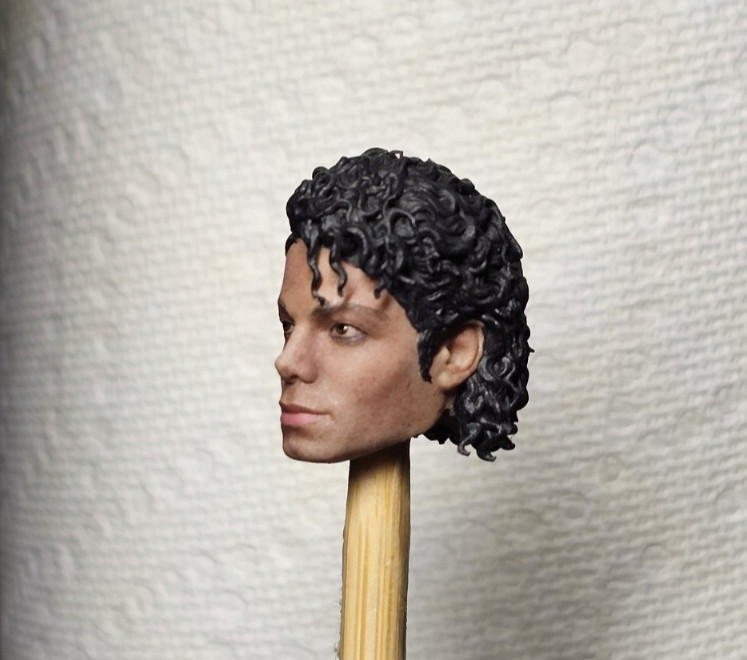Painted Michael Jackson Custom Head Sculpt 1/12 1/10