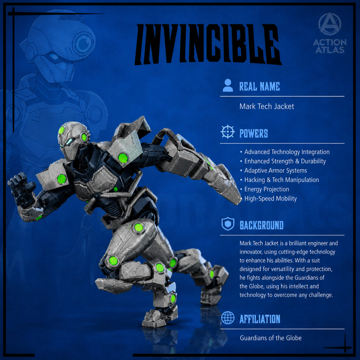 3D Printed Invincible Tech Jacket Action Figure – Multi-Jointed Superhero Anime
