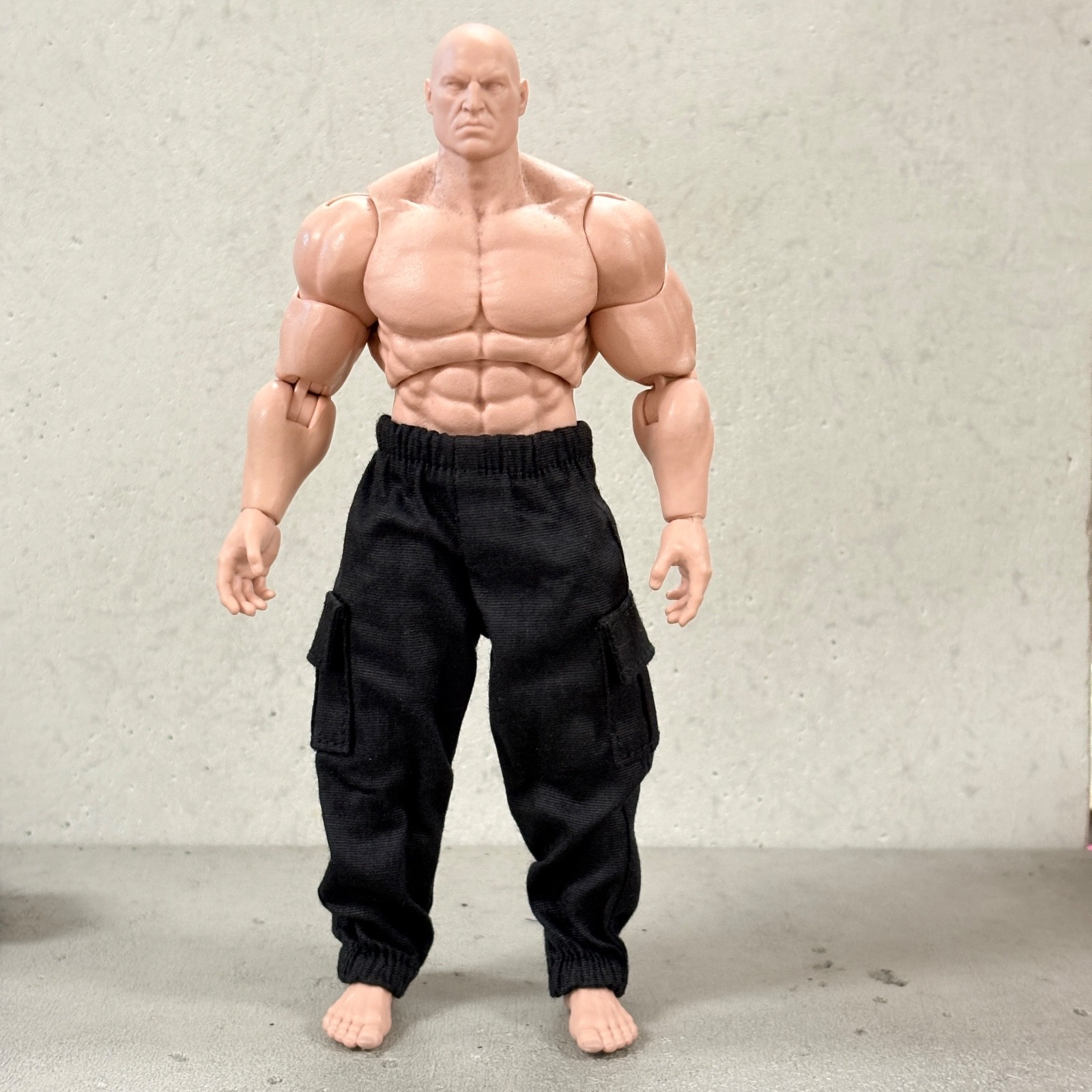PB-MUF-PT-BLK: Black Cargo Pants for 7″ WWE or Muff Toys Adam Muscle Body