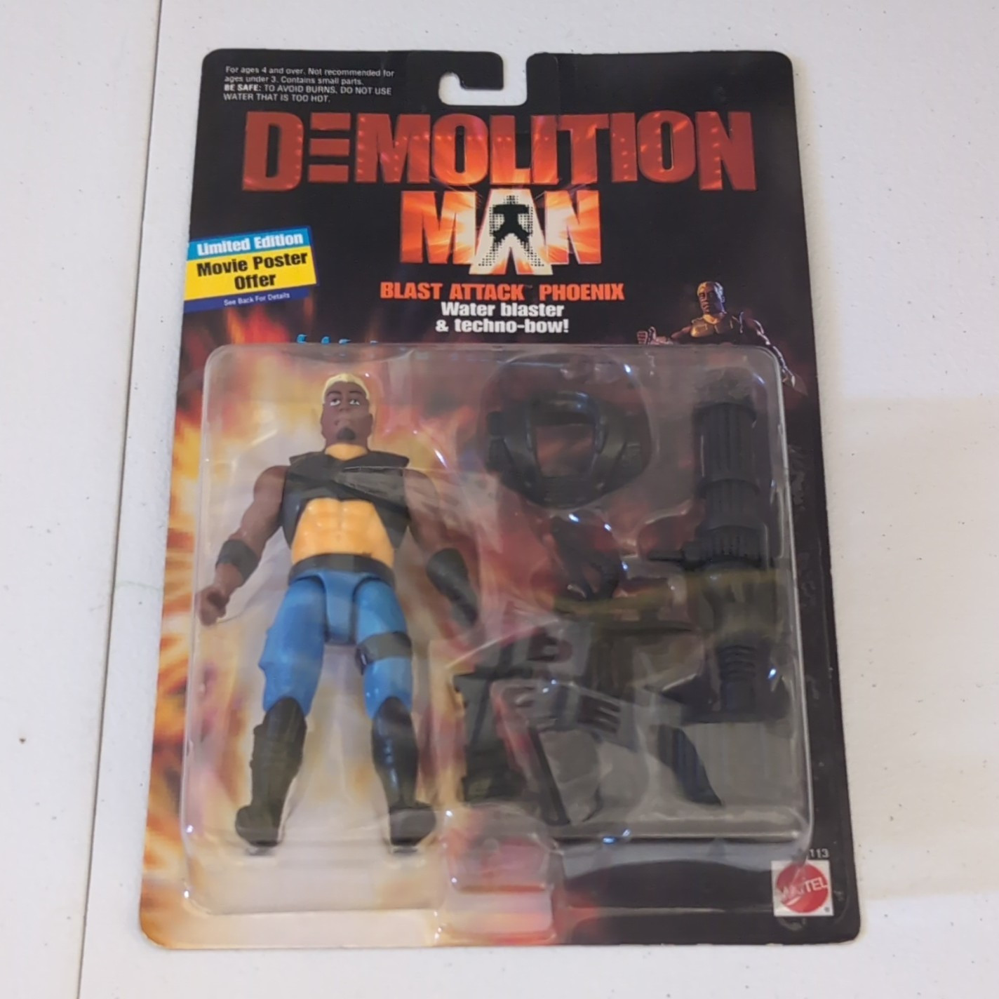Mattel Demolition Man Phoenix Blast Attack Action Figure w/ Water Blaster, Ltd
