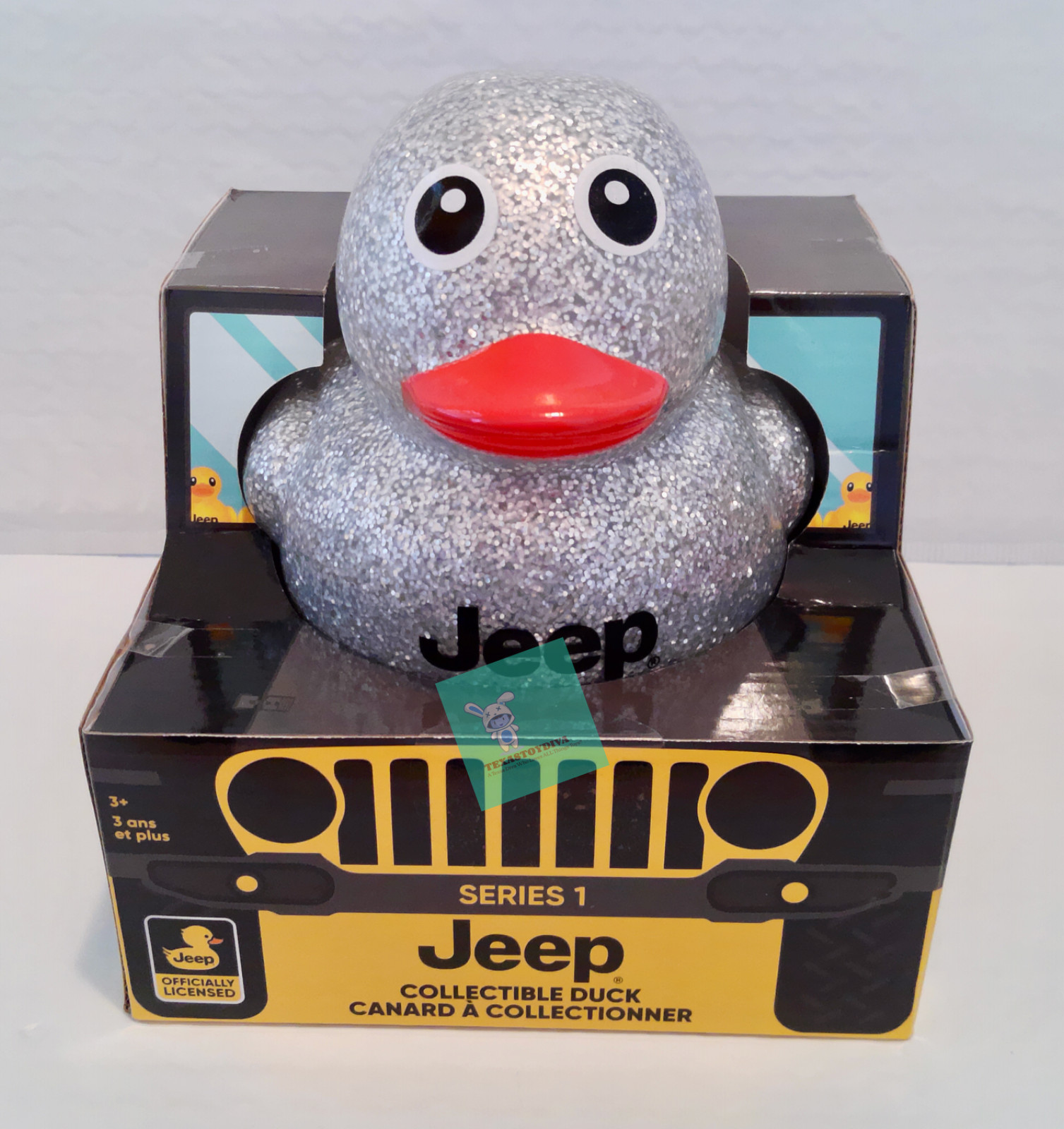 IT’S A JEEP THING Branded Logo 5″ Glitter Silver Rubber COLLECTIBLE Duck Ducked