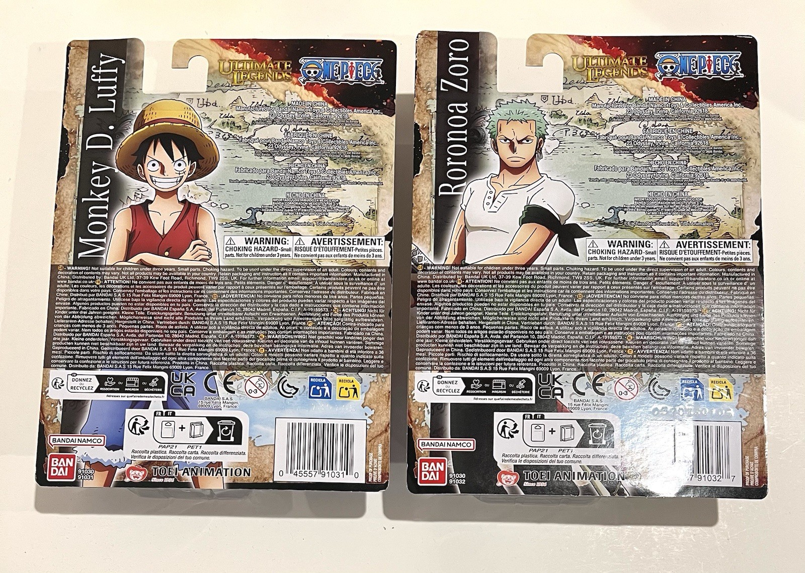 Bandai One Piece Ultimate Legends Monkey D Luffy Roronoa Zoro Figure MOC set lot
