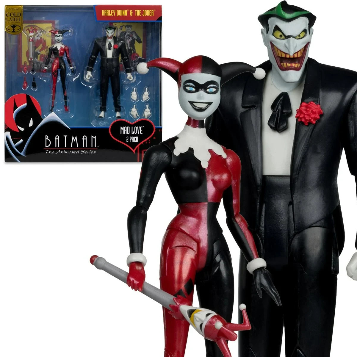 🔥McFarlane Toys BTAS Harley Quinn & Joker Mad Love Exclusive PRESALE 🔥