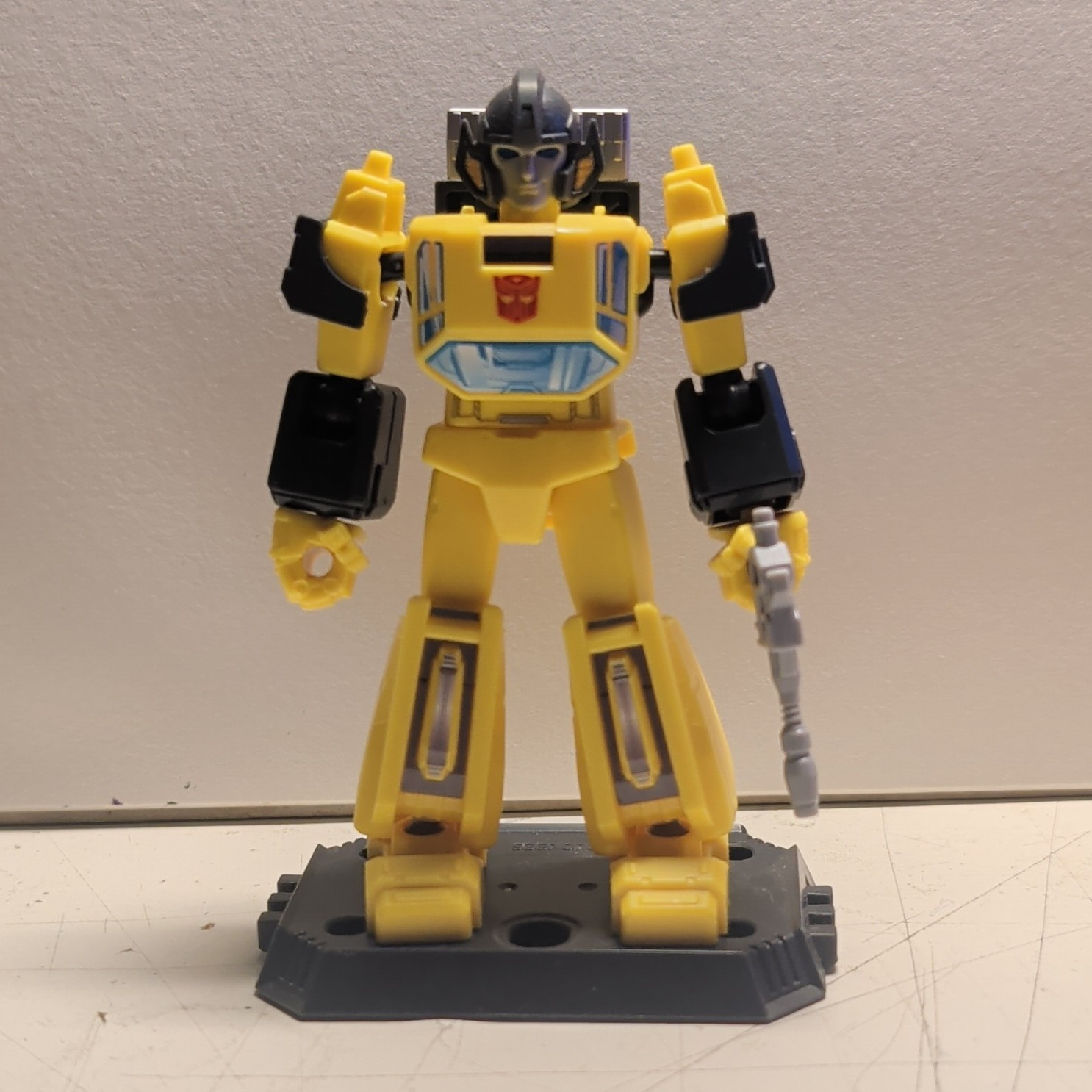 Blokees Transformers Sunstreaker Autobot Yellow Action Figure w/ Gun & Stand