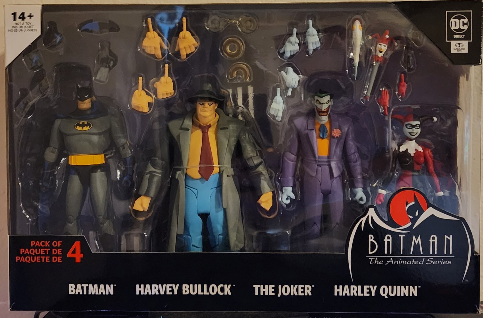 McFarlane Toys DC Direct BTAS 4-Pack. Batman, Det. Bullock, Joker & Harley Quinn