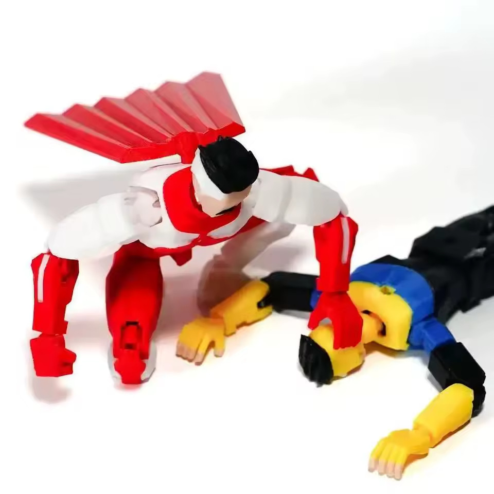 3D Printed Invincible Superhero Action Figures with Articulatable Limbs