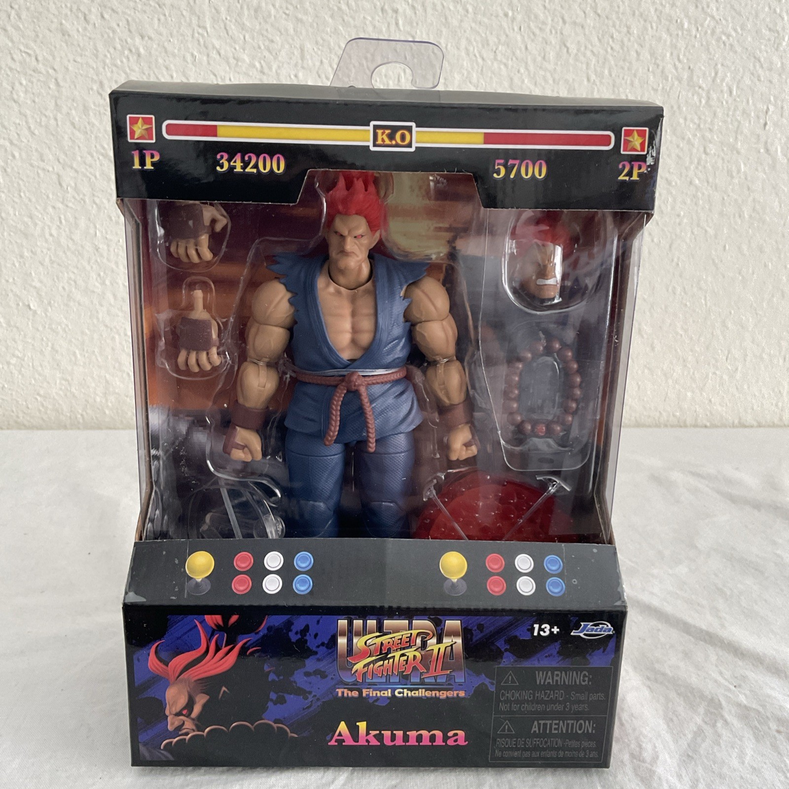 Jada Street Fighter II Akuma 1:12 Action Figure Toys, 6″ Tall, In-Stock