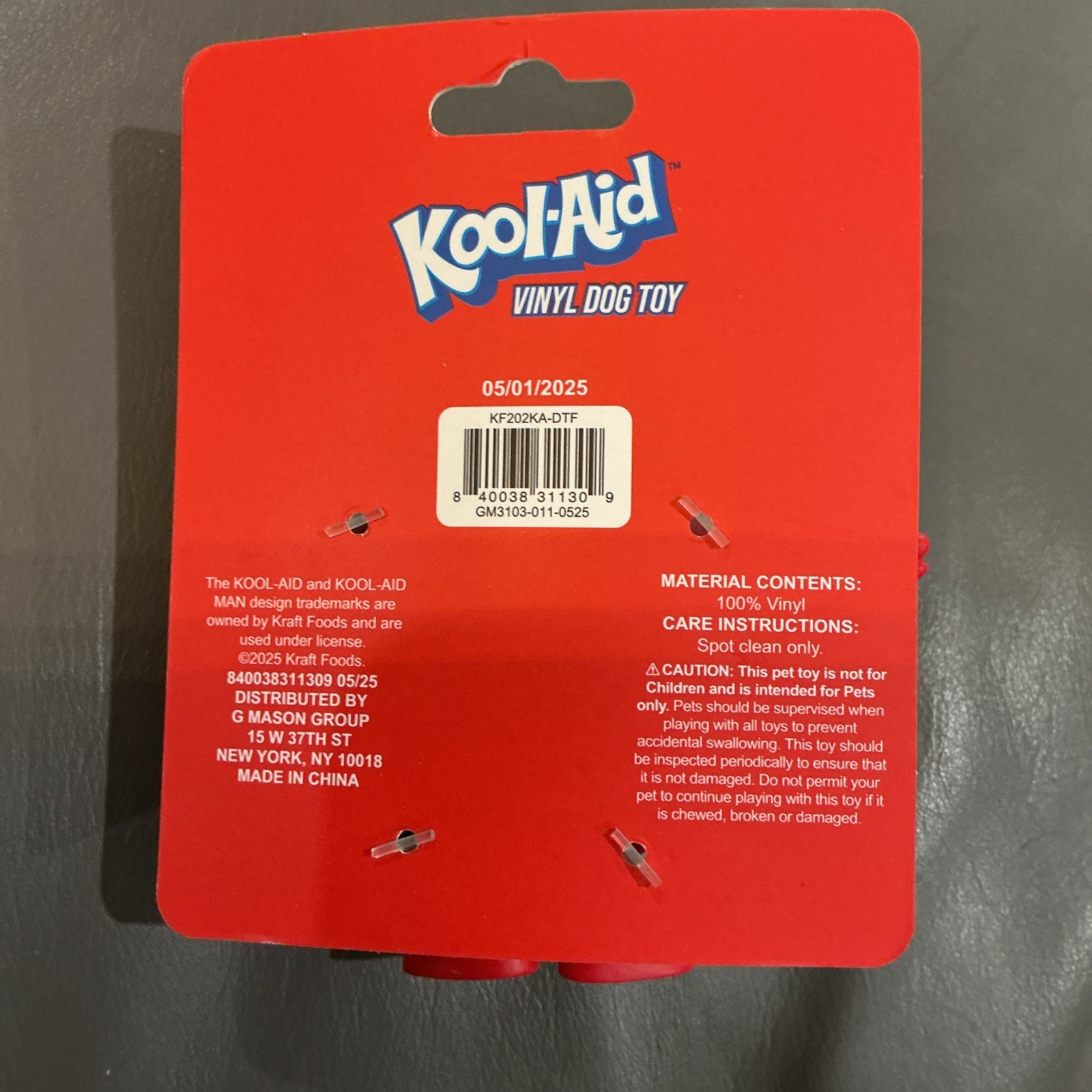 Kool-Aid Man 3.5″ tall figure / Vinyl Dog Toy with Squeaker Plastic Koolaid