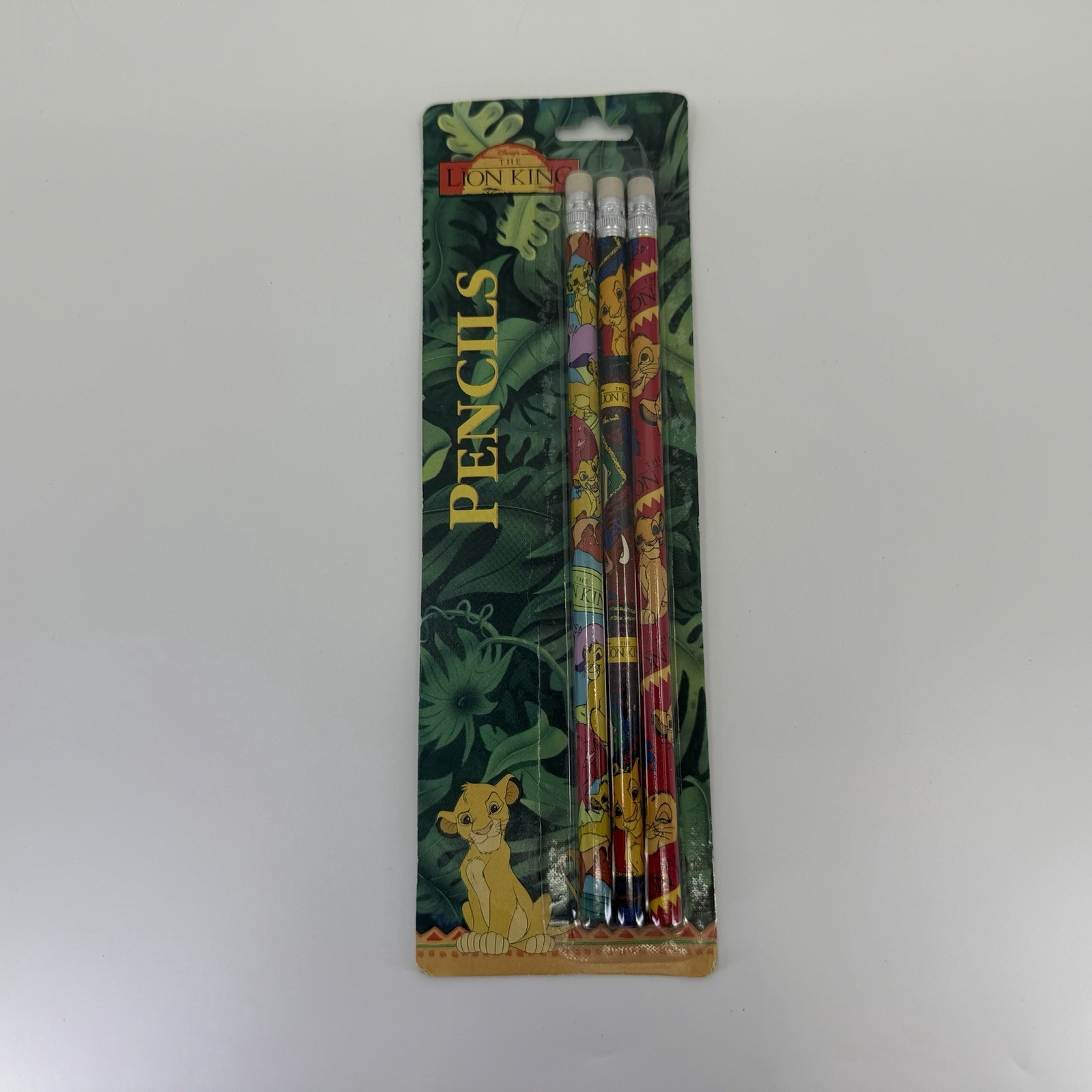 Vintage Disney The Lion King Wooden Pencils School Supplies Simba NIP New Sealed
