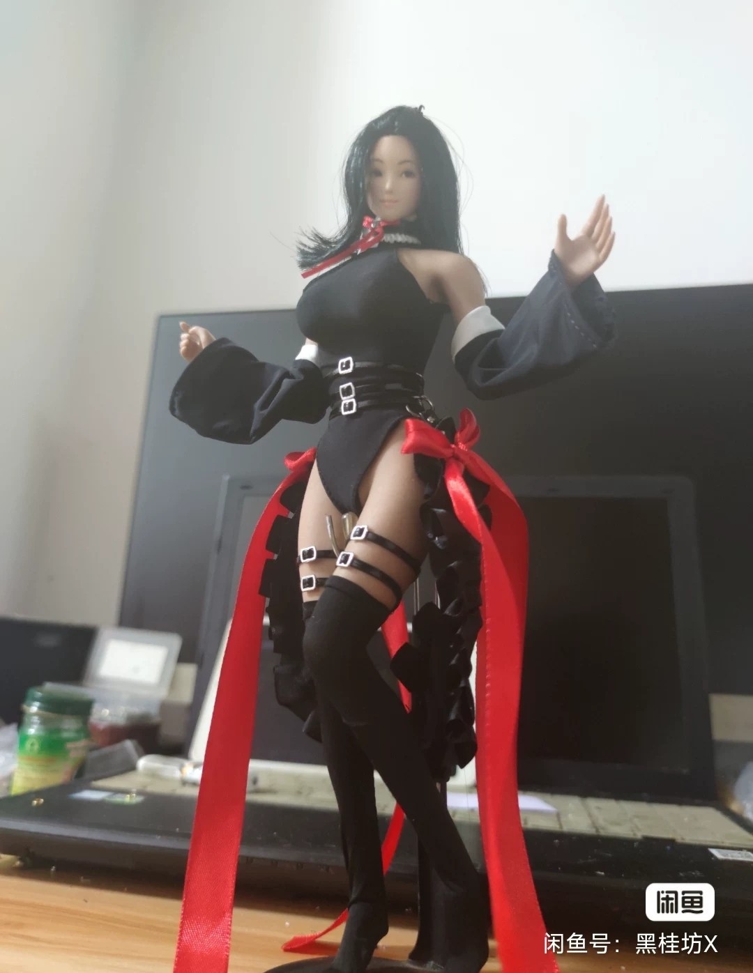 1/6 Anime Girl Black Bodysuit Stocking Clothes For 12″ Female Action Figure Doll