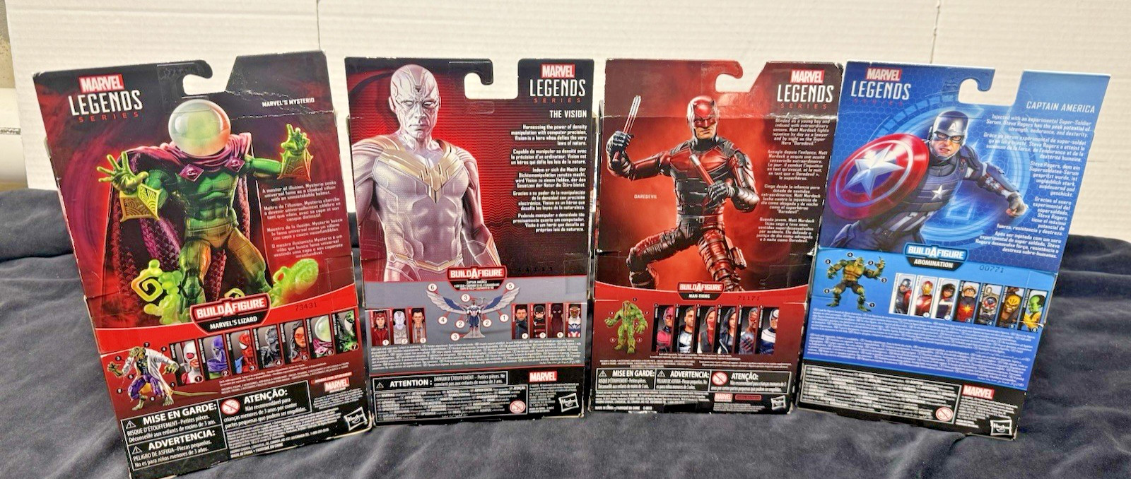 Marvel Legends BAF (4) Lot Daredevil (Defenders) Vision. Capt America Mysterio