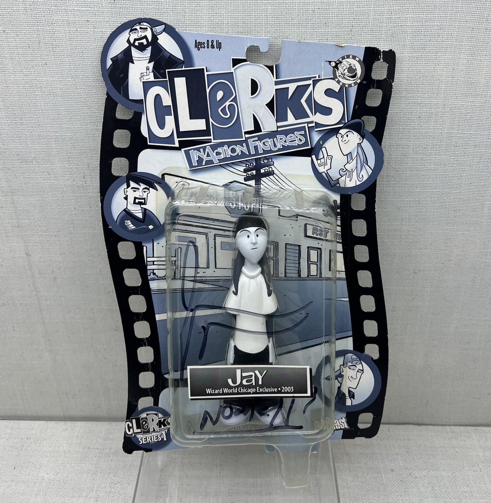 Signed by Jason Mewes CLERKS Movie Action Figure JAY Series 1 2003 GRAPHITTI