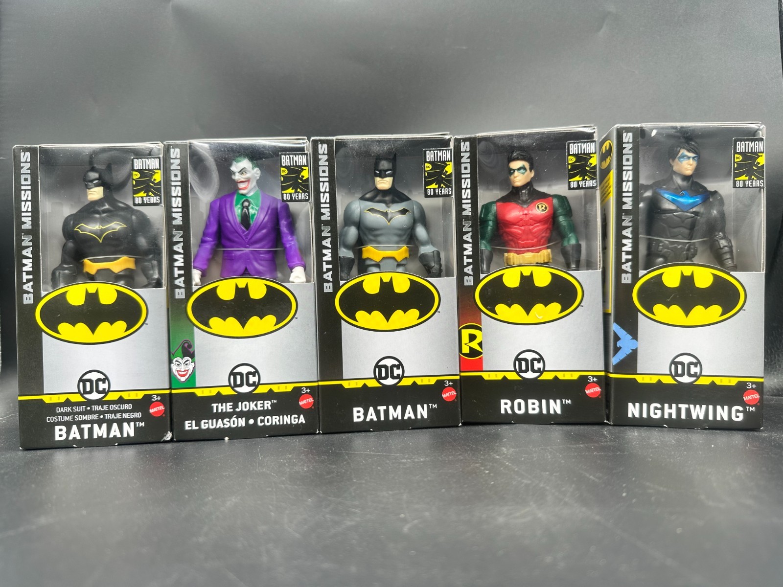 Set Of 5 Batman Missions Figures Batman 80 Years Mattel DC 6″ figure