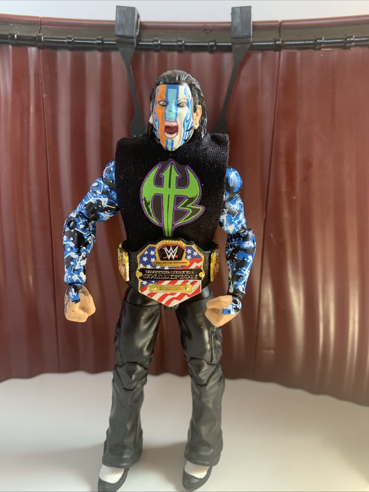 WWE Jeff Hardy Elite Series 67 Wrestling Figure US Belt Hardy Boyz Custom Shirt