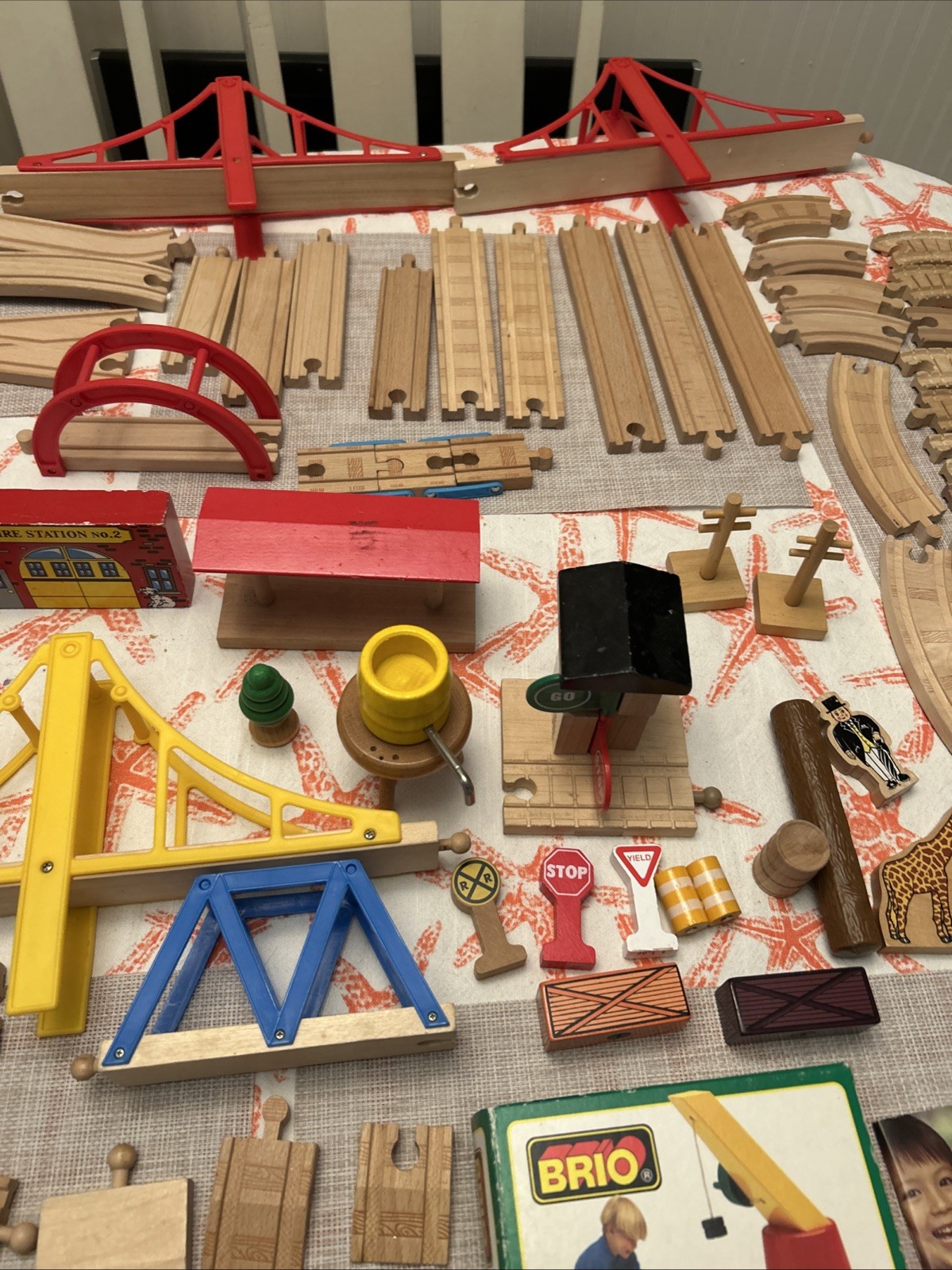 Huge Wooden Train Track Lot 140+ Pcs – fits Thomas Brio Melissa Doug – Bridges