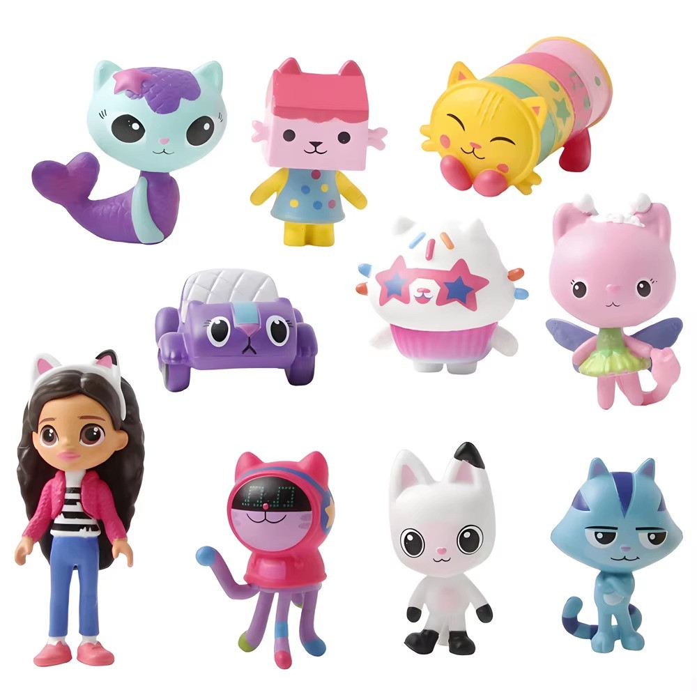 10pcs/set Gabby’s Dollhouse Action Figure Cute Doll Collection Model Toys