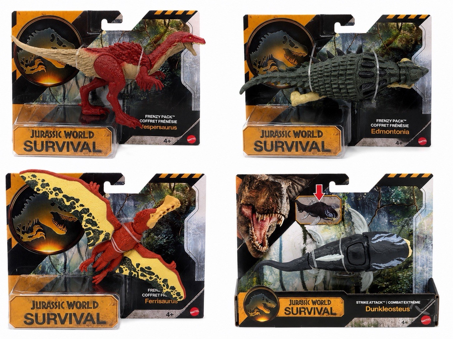 Jurassic World Survival Dinosaur Figure Lot 4 Mattel New Sealed Vespersaurus