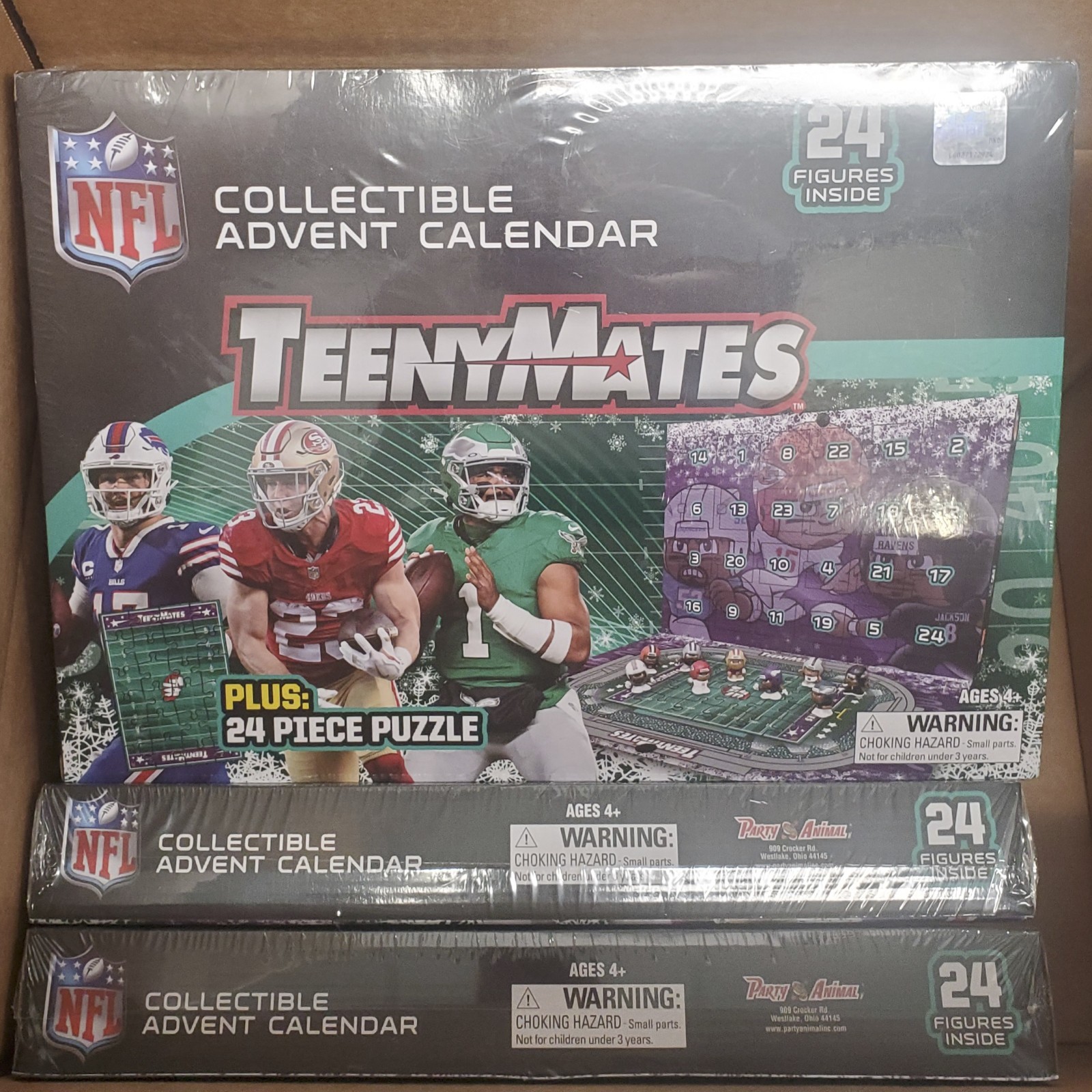 NFL TeenyMates Football Figures 2025 Advent Calendar – Lot of 6 Sealed Boxes