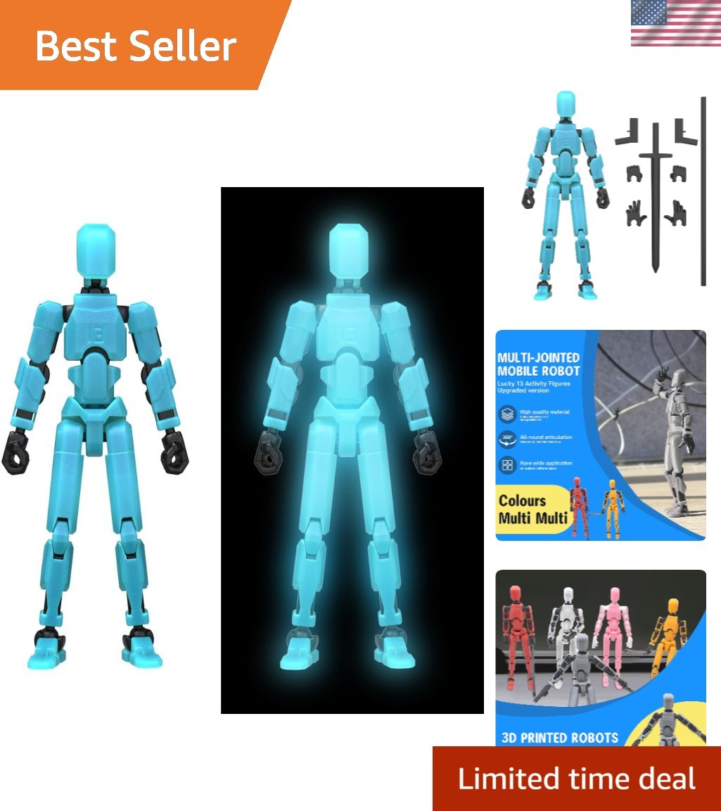 Articulated Titan 13 Action Figure – Customizable Glow-in-the-Dark Robot Toy