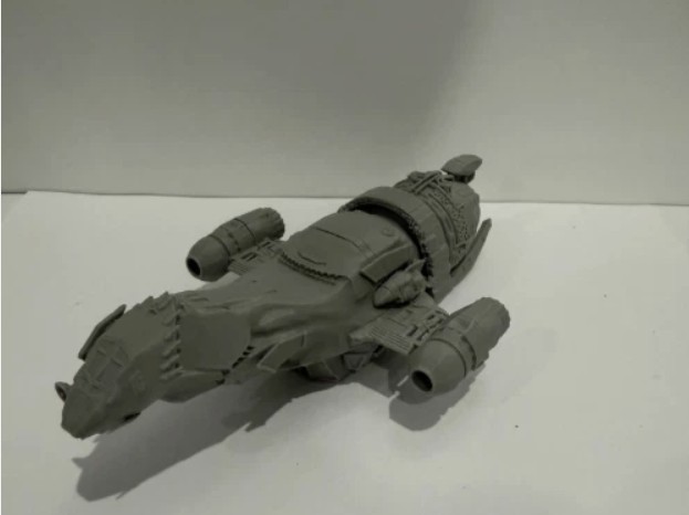 3D Printed Firefly Class Transport Ship 6in Grey Serenity Model Sci-Fi