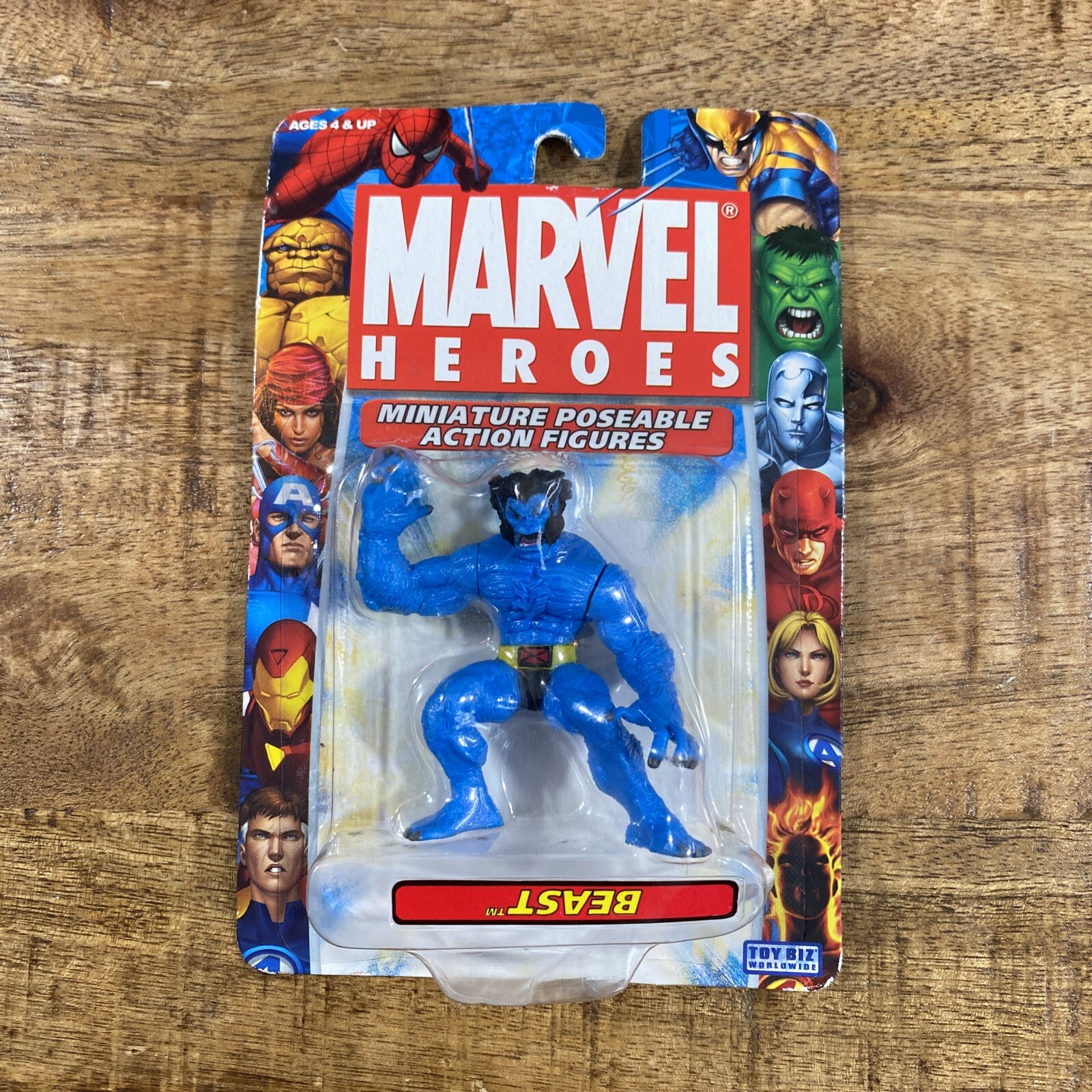 Marvel Heroes Miniature Poseable Action Figure Beast 2.5″ Upside Down Sticker