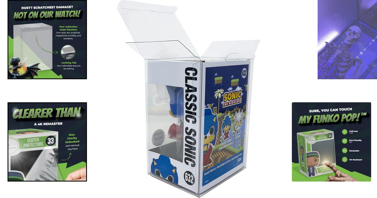 100-Pack Display Cases for 4″ Action Figures – Crystal Clear Protection