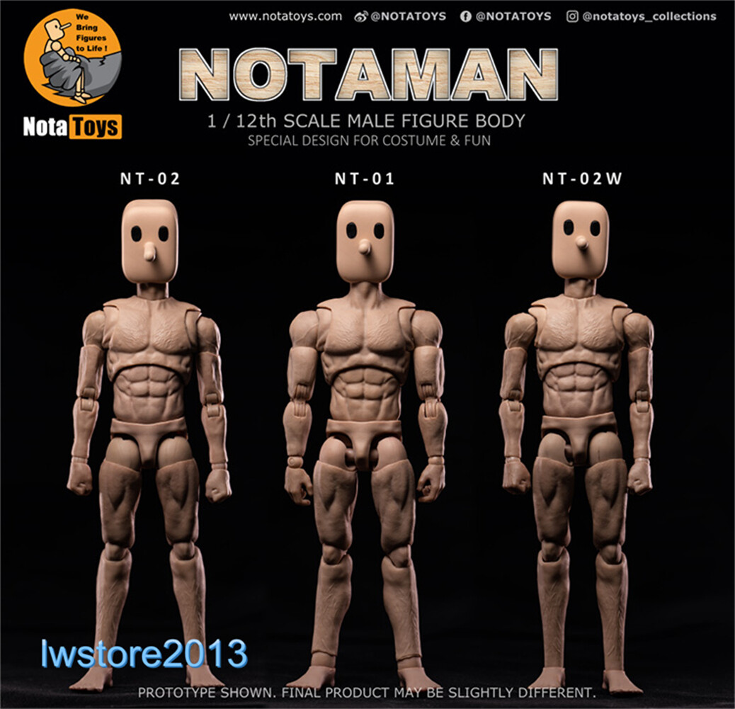 US Nota Studio 1/12 Notaman 6″ Male Action Figure Body Square Head Soldier Toys
