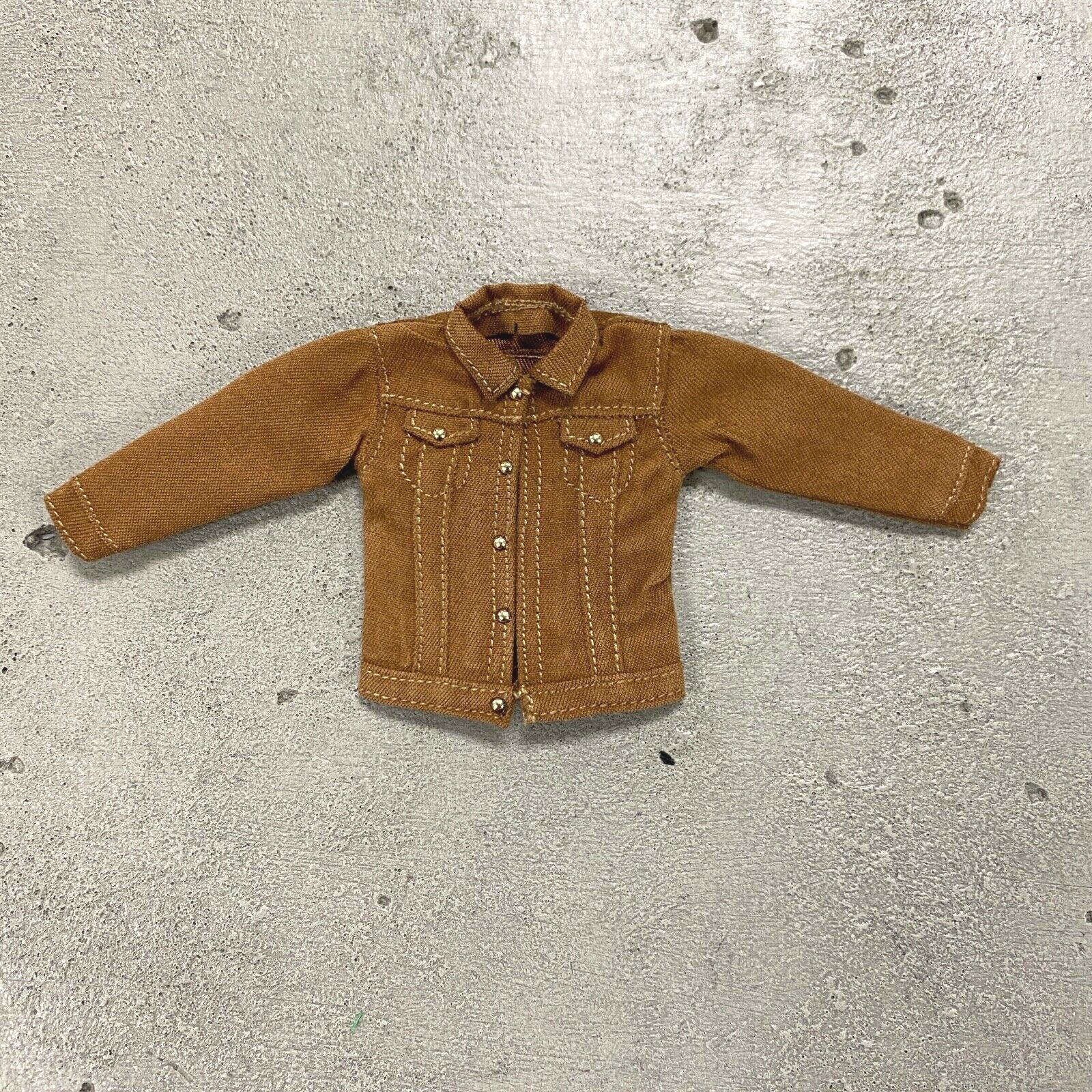 MO-DJK-BRN: 1/12 brown denim jacket for Mezco, MixMax, Nota Studio Slim body