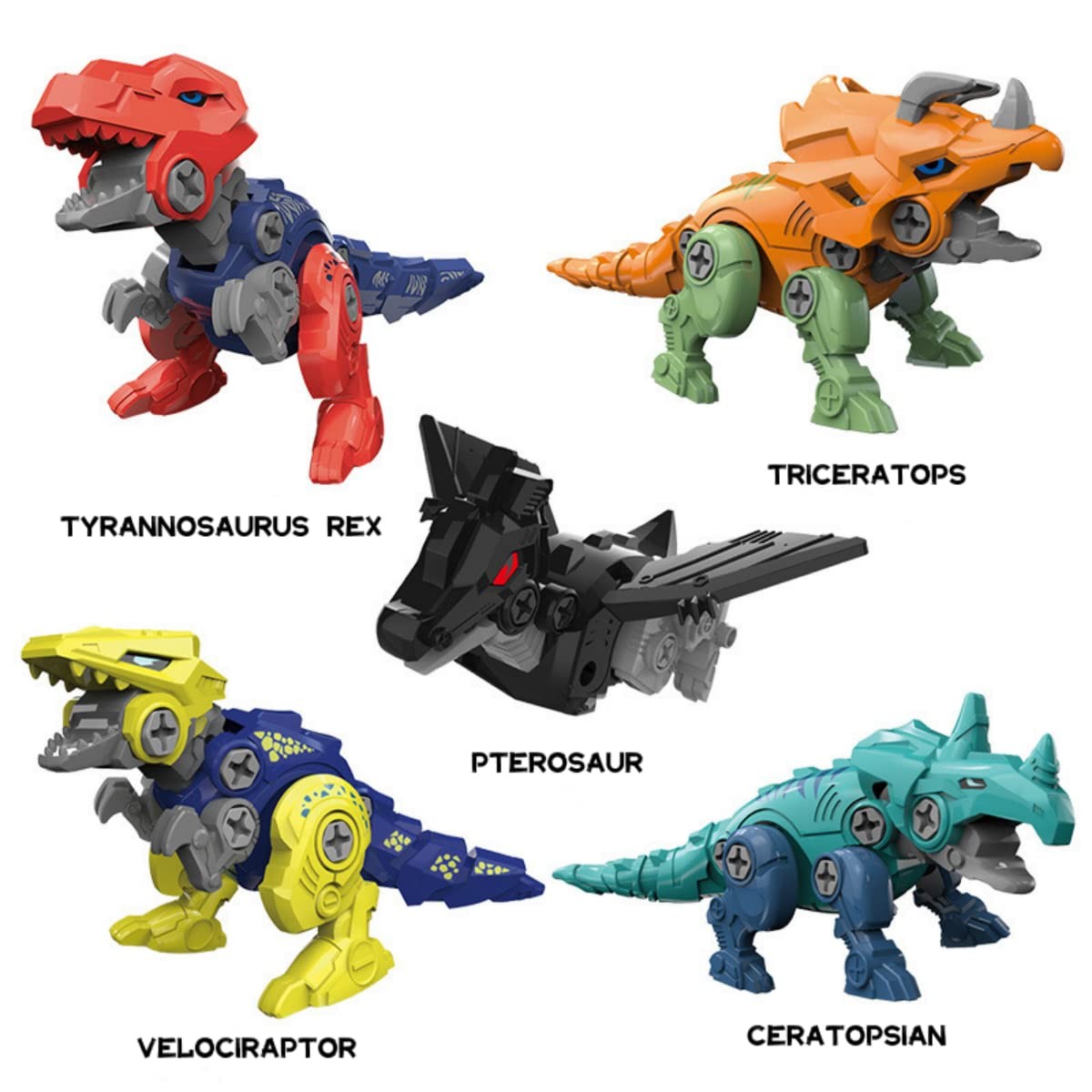 Dinosaur Transform Robot 5 in 1 Take Apart Toys Set for boy Kid Age 3 4 5 6 7…
