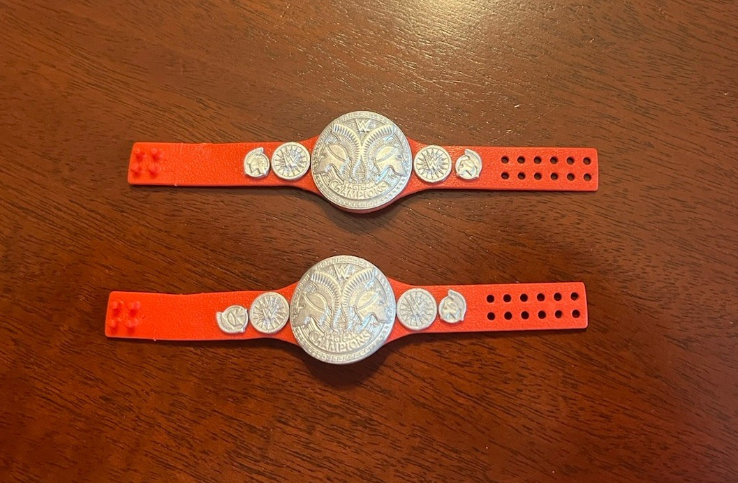 WWE Raw World Tag Team Championship Titles Belt Red Action Figure Mattel Elite
