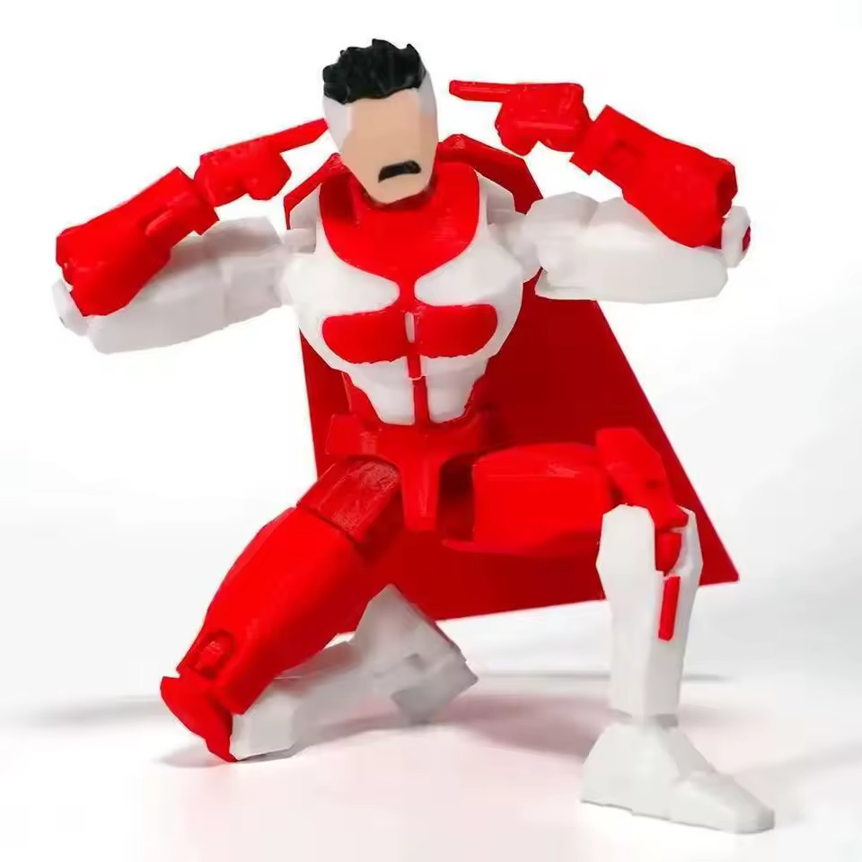 3D Printed Invincible Superhero Action Figures with Articulatable Limbs