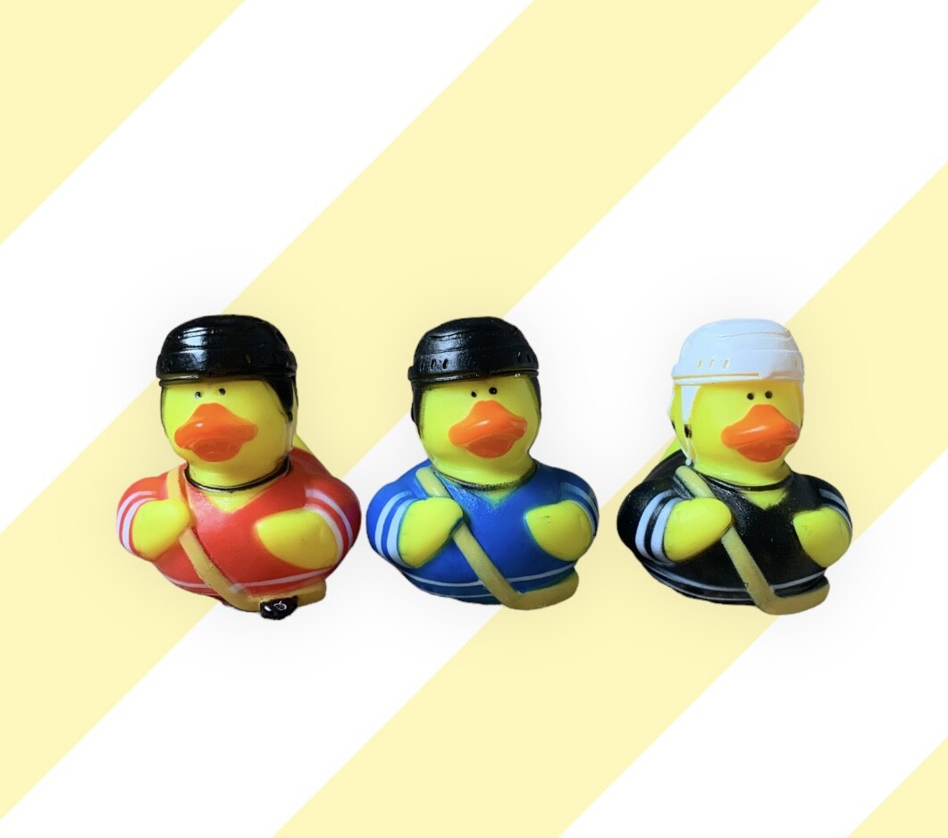 Hockey Players (Black, Red & Blue) Rubber Duck NEW