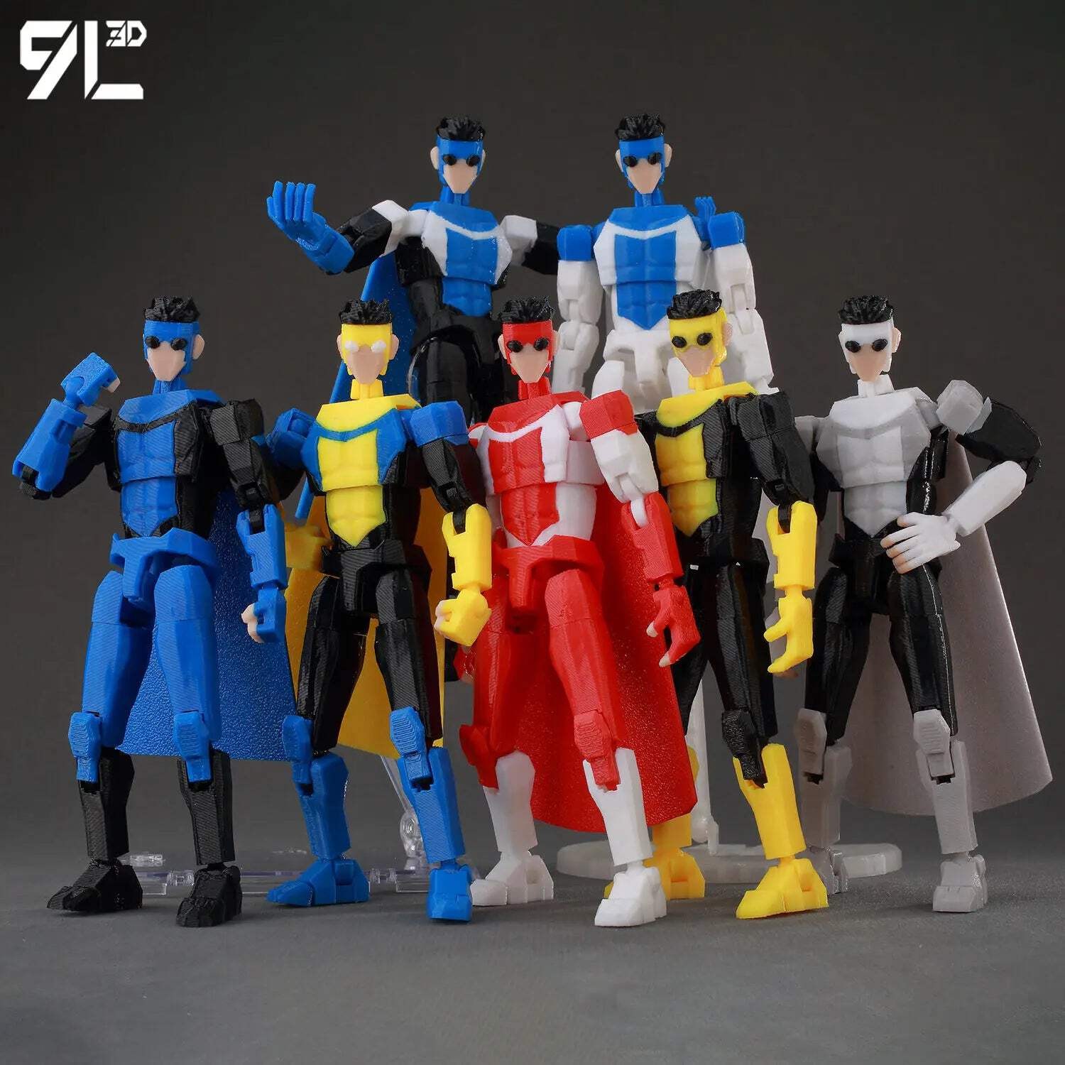 9L3D Superhero Team Invincible Boy Heroes Action Figure Lucky13 Dummy13 Multi-Co