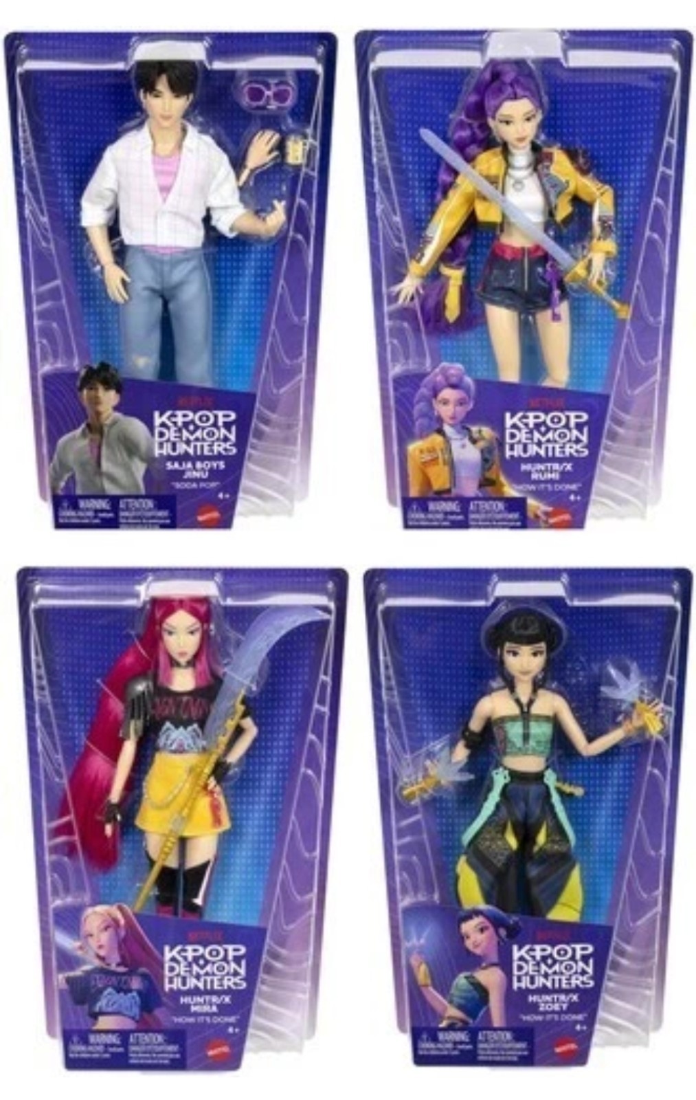 KPop Demon Hunters Core Fashion Doll 4-Piece Assortment New In Hand!