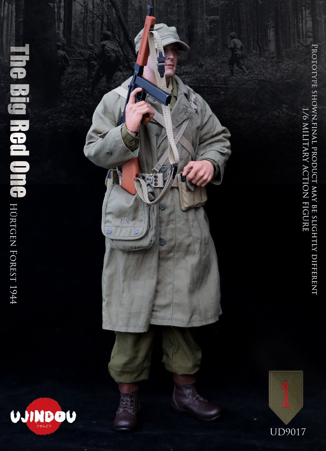 1:6 Ujindou WWII The Big Red One US Army Lightweight Gas Mask Bag for 12″ Figure