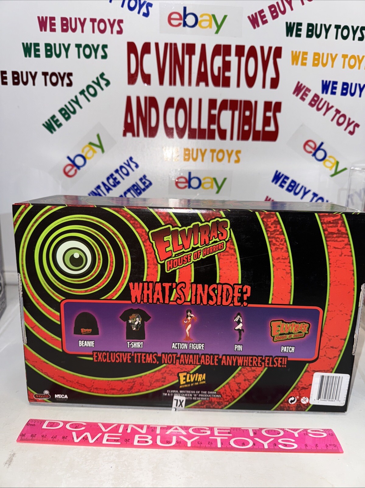 ELVIRA House Of Horrors XL T-SHIRT Loot Box NECA FIGURE Set HALLOWEEN Pinball