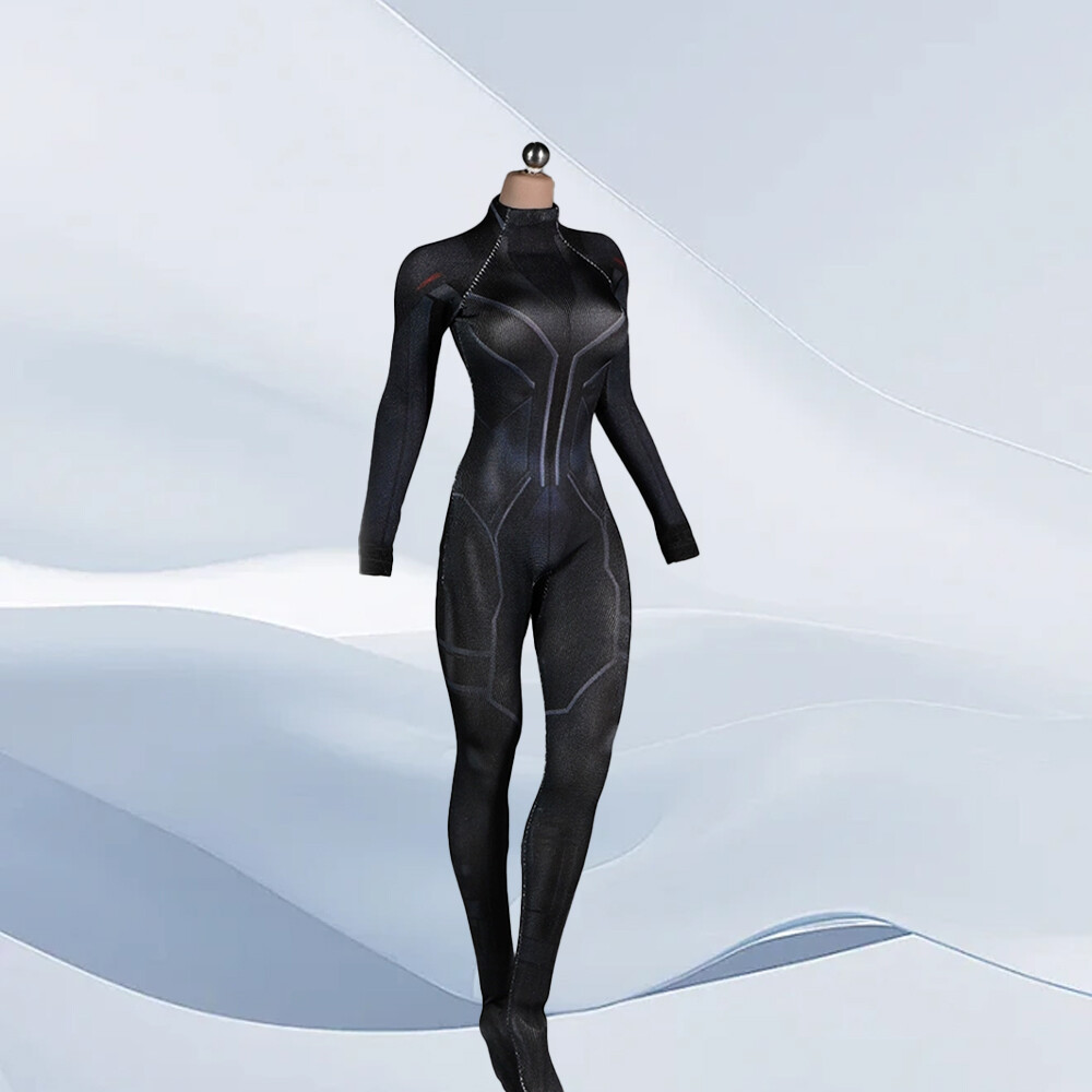 1:6 Black Tights Bodysuit Clothes Outfit For 12″ Female HT PH TBL JO Figure Body