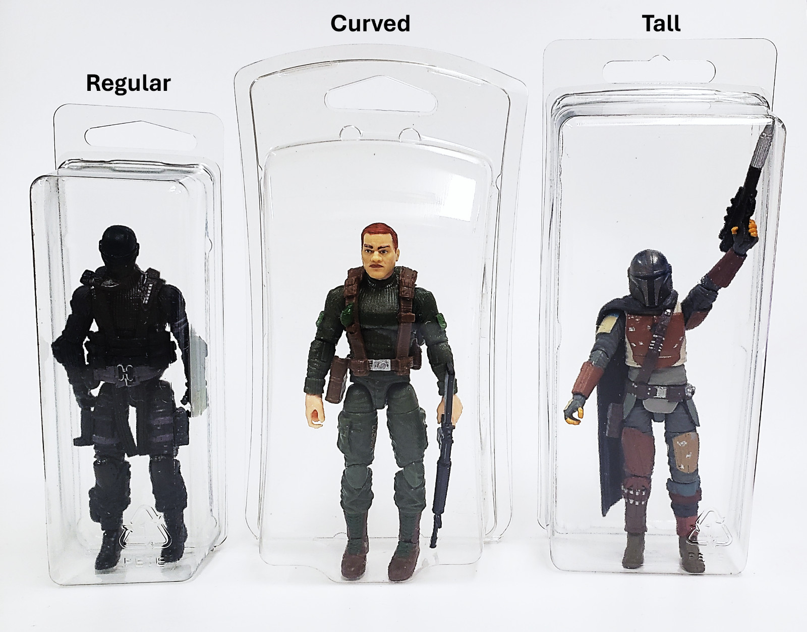 Star Wars GI JOE loose action figure blister case clamshell display 3.75 3 3/4