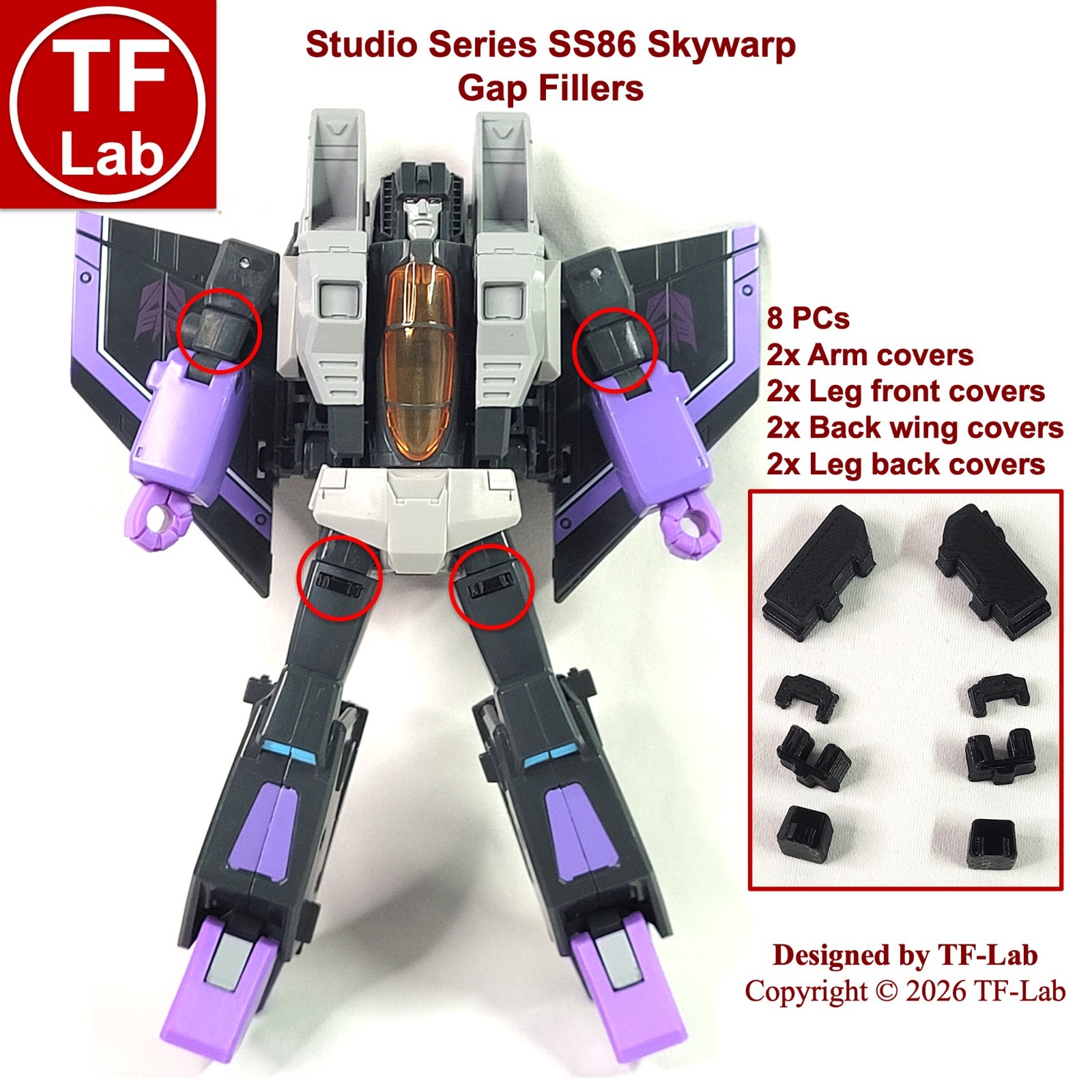 Studio Series Movie SS86 Skywarp Upgrade Kit Gap Fillers Transformers