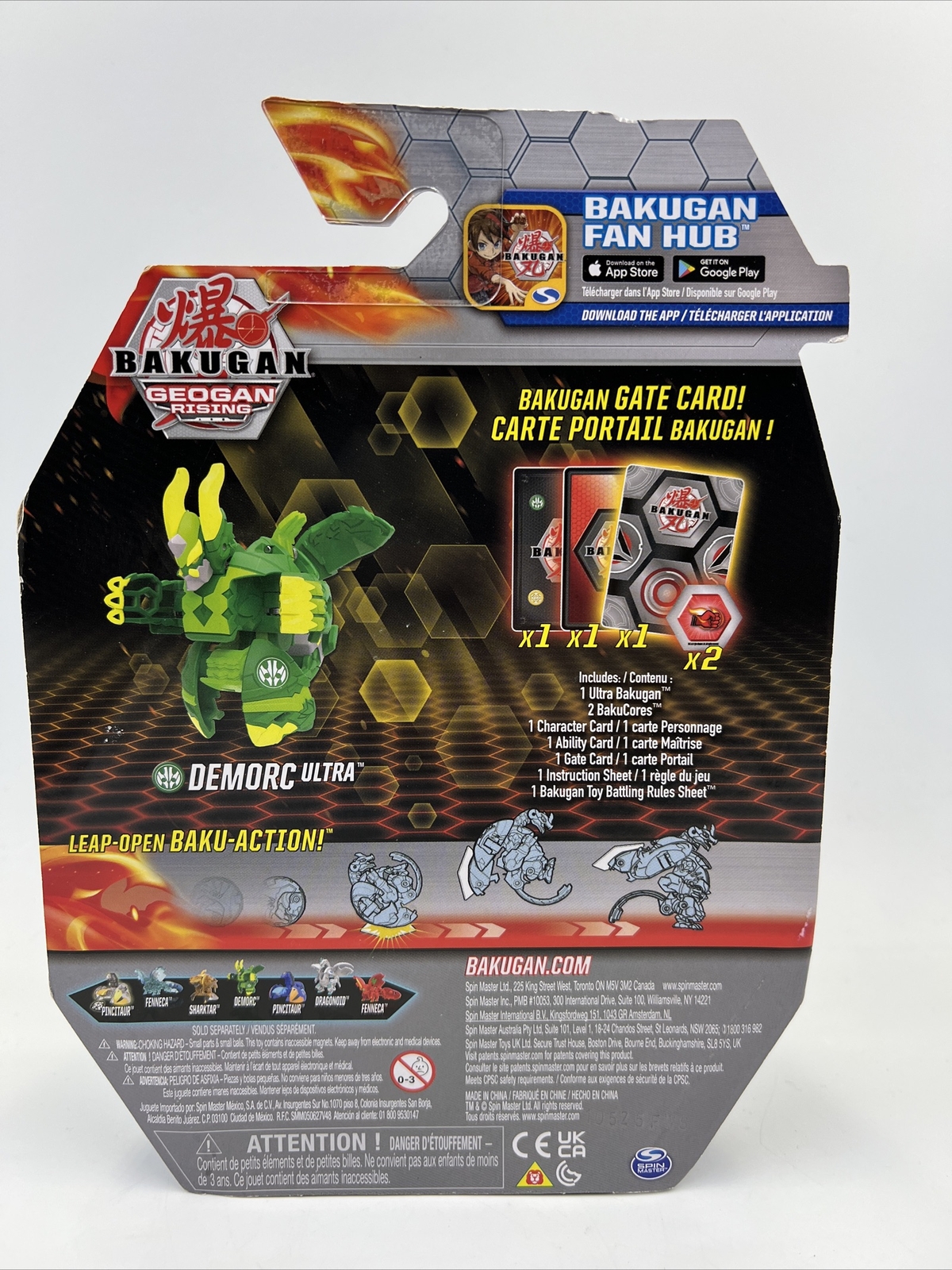 Bakugan Demorc Ultra 3-in Collectible Action Figure & Trading Card & BakuCore