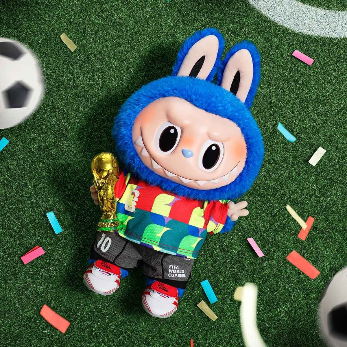 POP MART Labubu FIFA Catch the Win Vinyl Plush Doll 38cm Limited