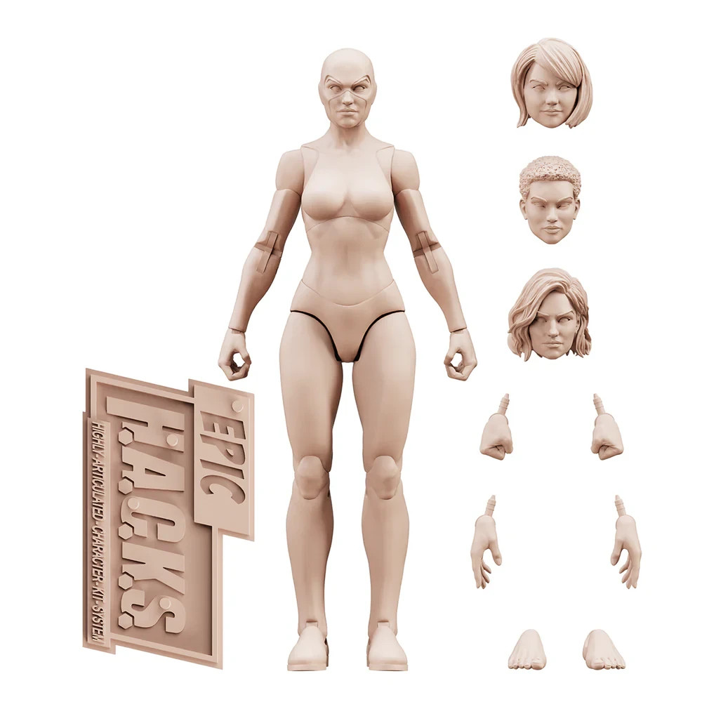 Champagne Beige 1:12 EPIC HACKS Blank Female Action Figure 6″ Boss Fight