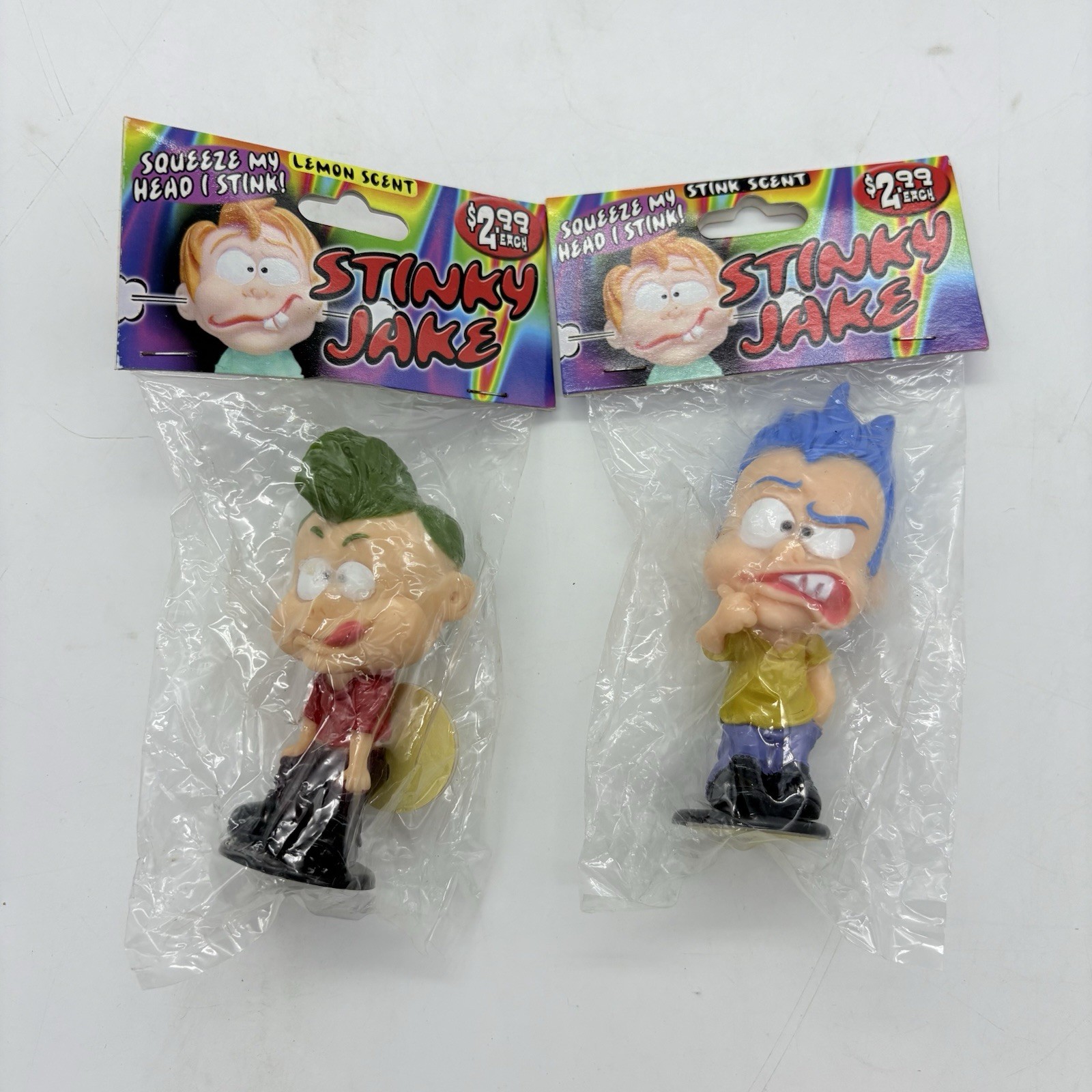 Stinky Jake Novelty Smelly Gross Out Gag Toy Soft Rubber 3.5″ Figure 2004 2 Pack