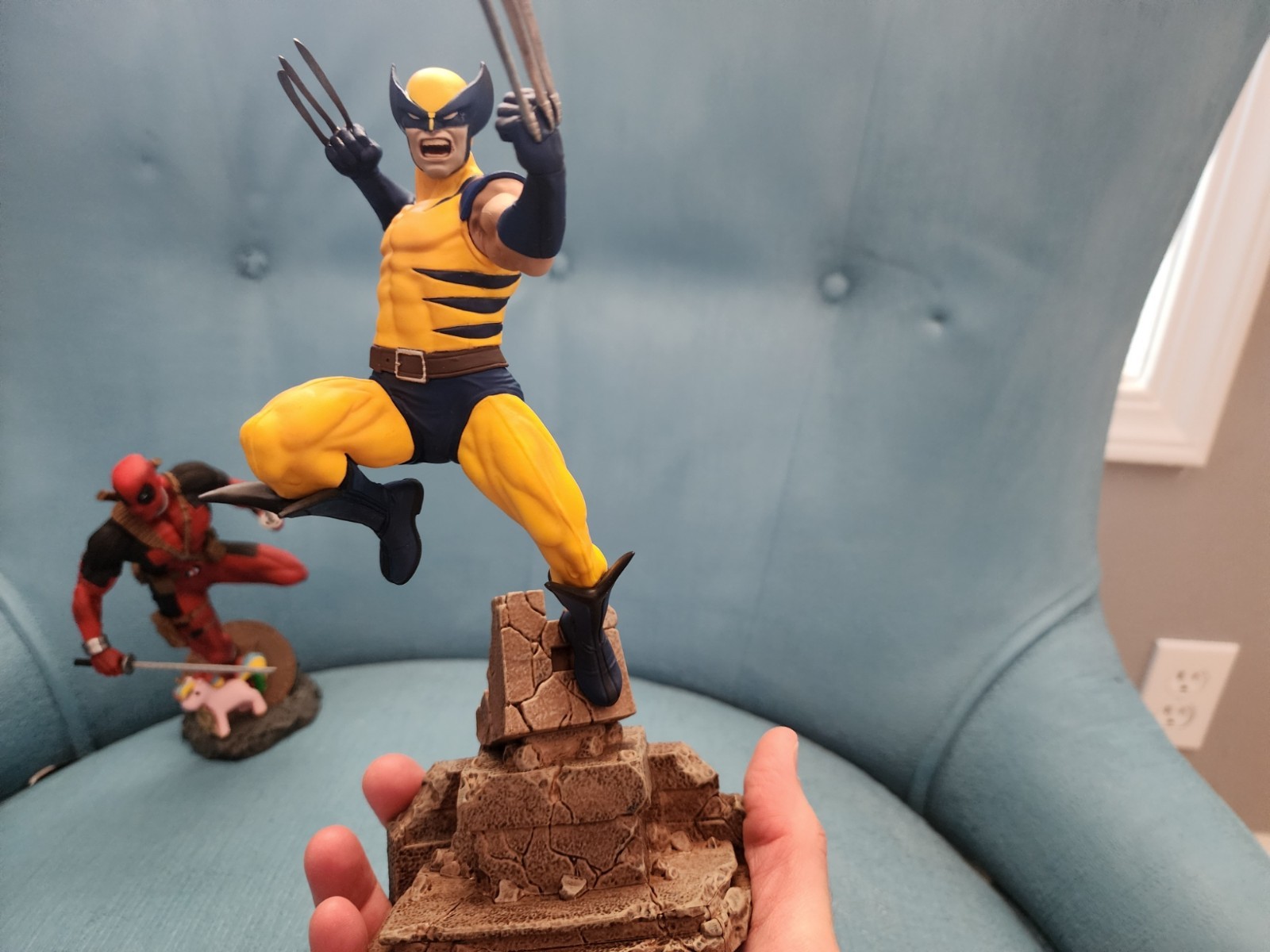 MARVEL PVC STATUES: DEADPOOL and WOLVERINE (1:10 SCALE). Excellent Condition
