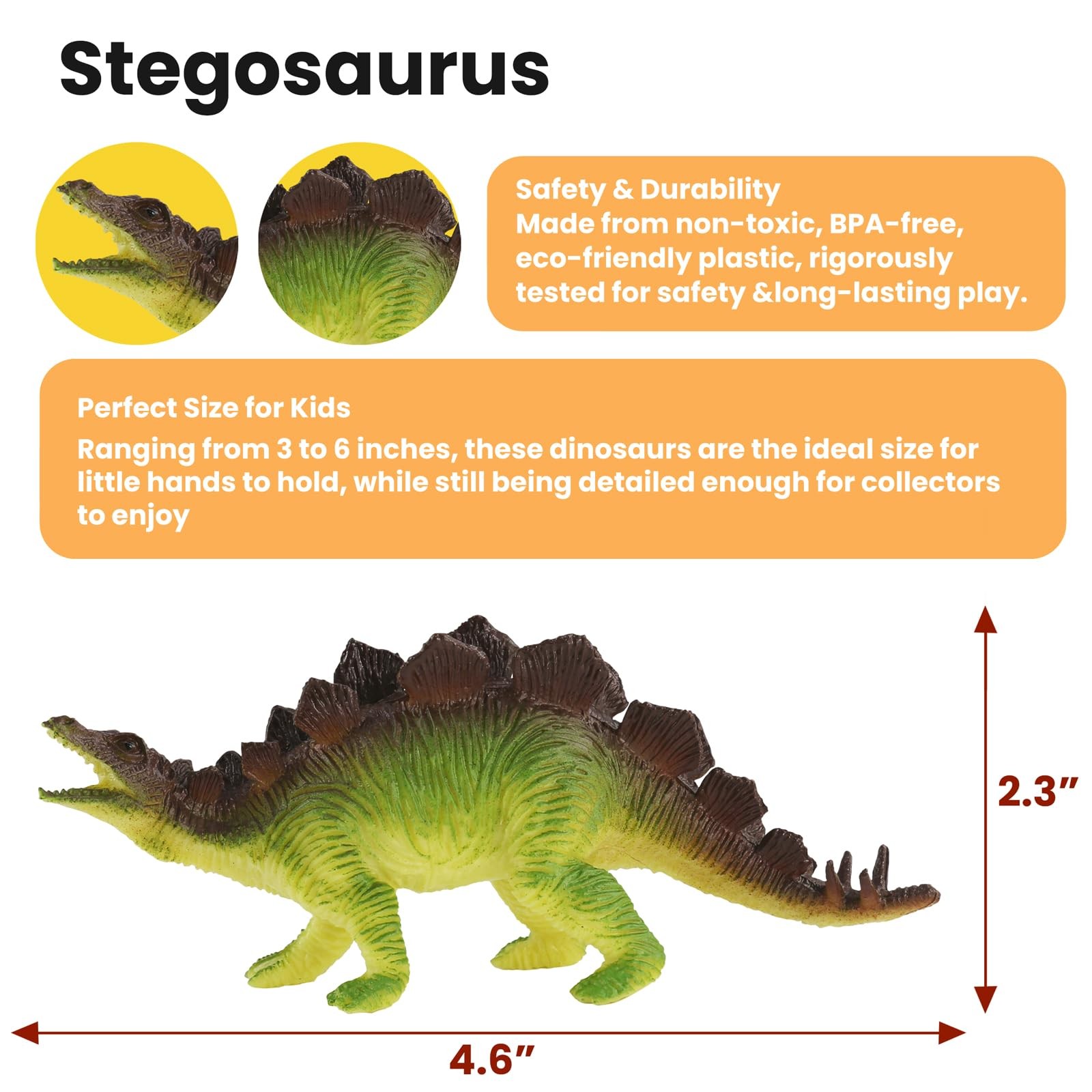 Dinosaur Toys 3-5 Years 10 PCS T-Rex Stegosaurus Spinosaurus Figure Set