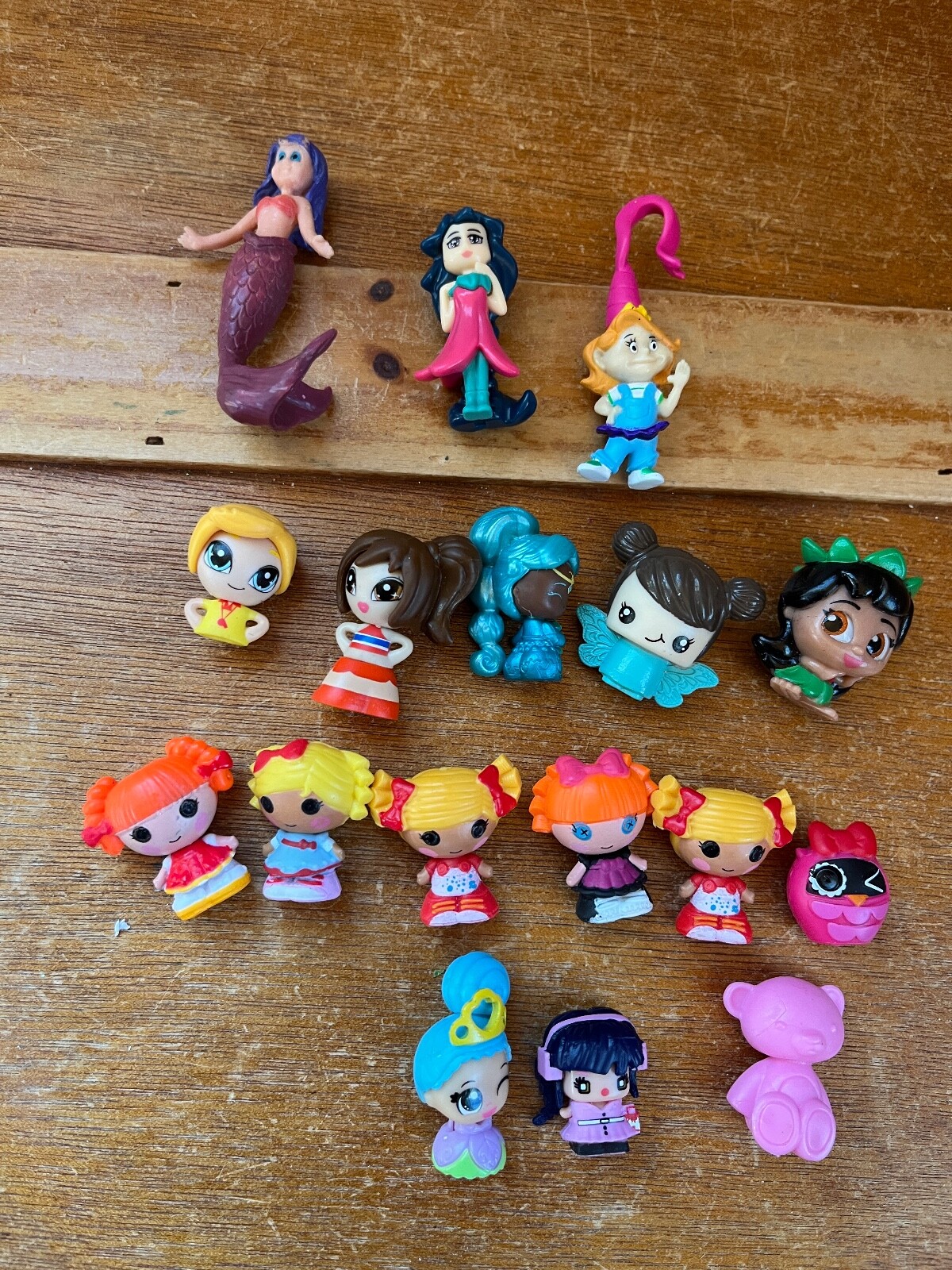 Lot of Mini Vinyl Plastic La La Loopsy & Friends Princess Mermaid Play Figures –