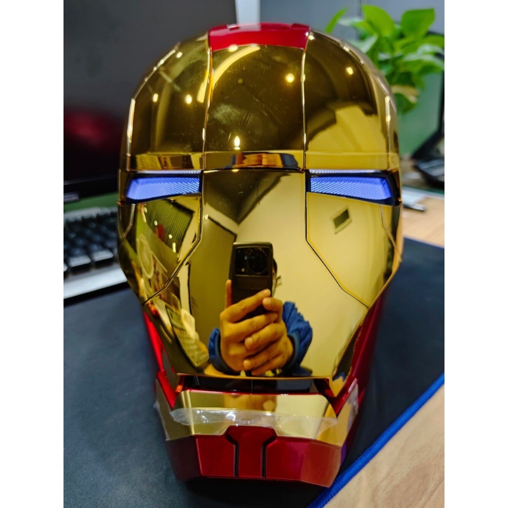 Autoking Iron Man Mk5 1:1 Helmet Wearable Voice-control Mask Cosplay Silver/Gold