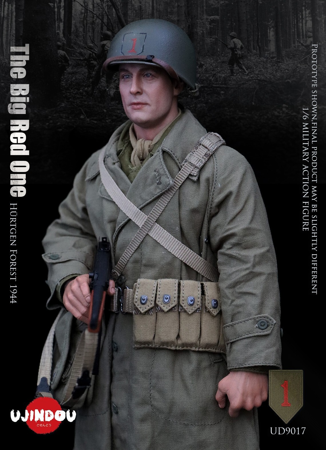 1:6 Ujindou WWII The Big Red One US Army Lightweight Gas Mask Bag for 12″ Figure