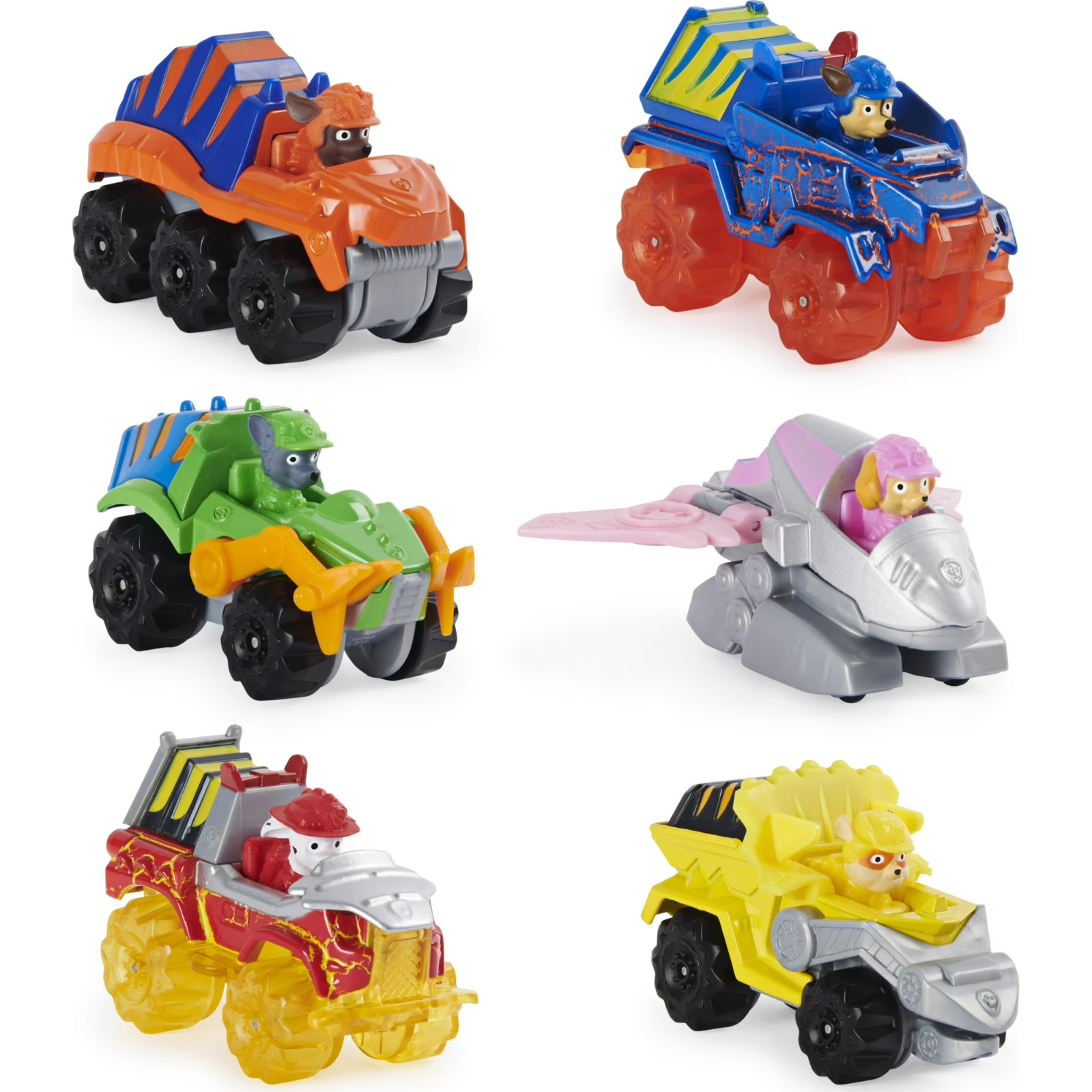 NEW NICKELODEON PAW PATROL DINO RESCUE EXCLUSIVE TRUE METAL 6 VEHICLE GIFT PACK